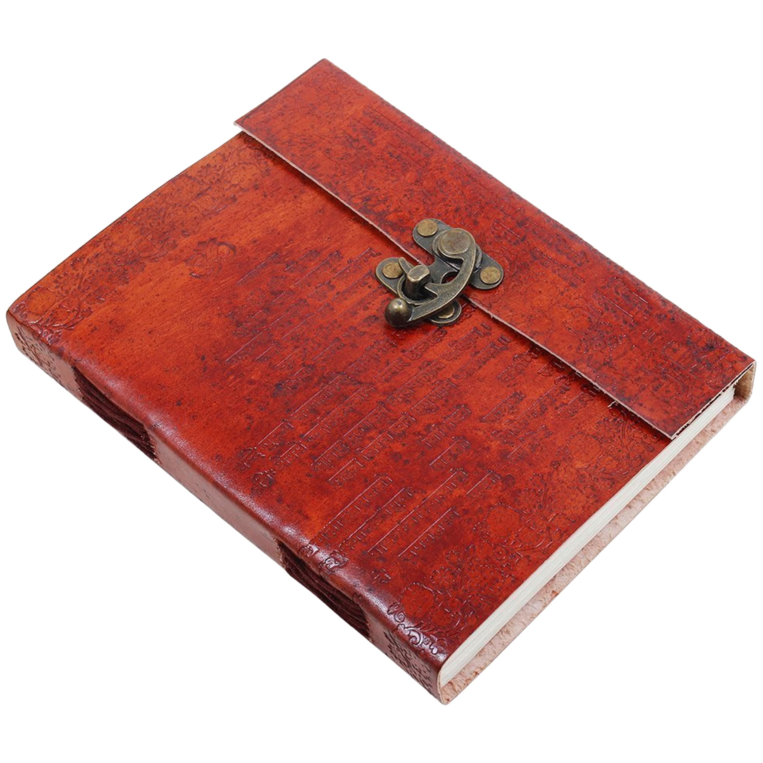 Christmas Gift Leather Journal Personal Diary with Lock Unlined