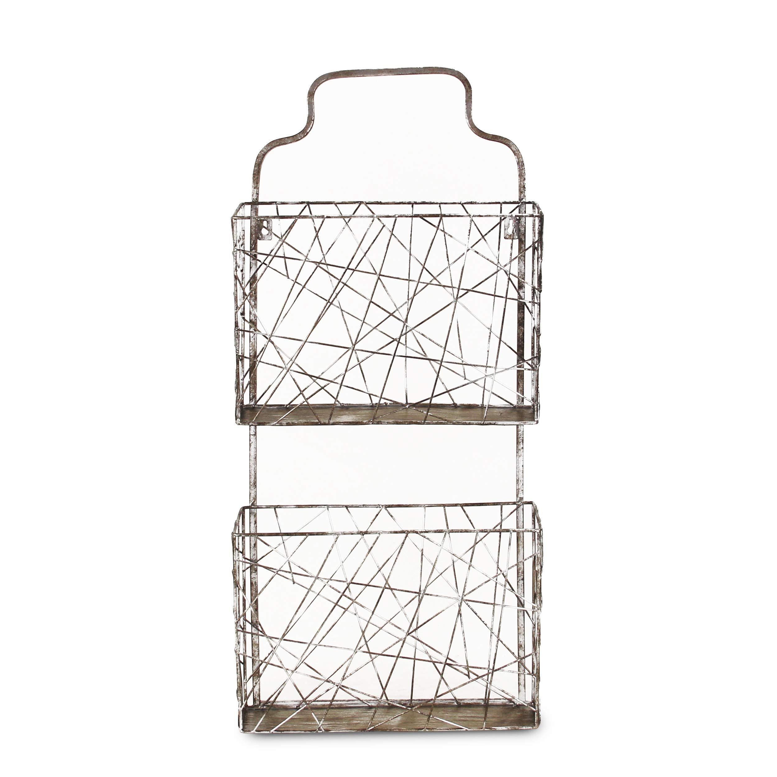 Honora 2 Tier Abstract Metal Wall Organizer