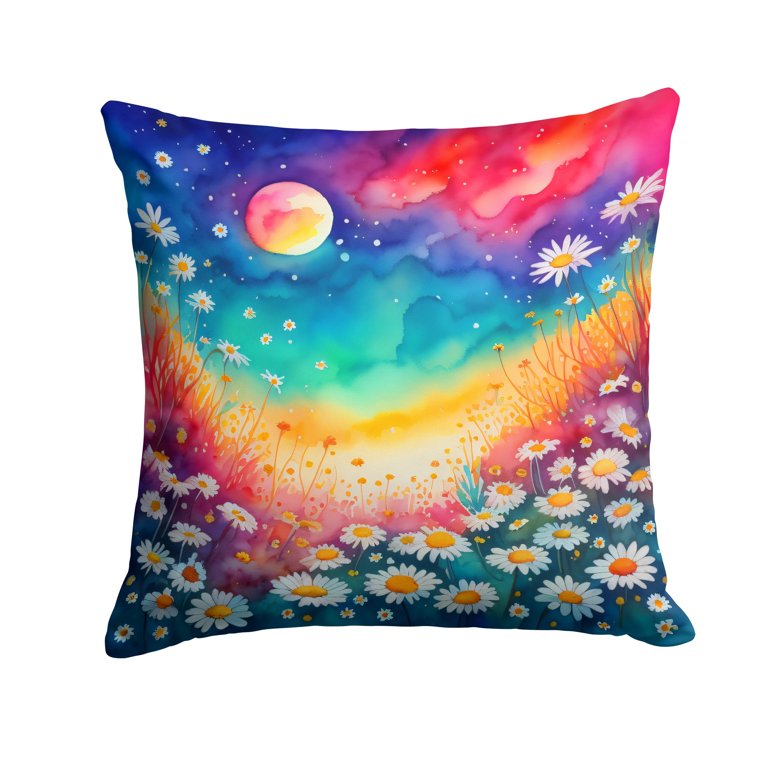 Colorful Daisies Throw Pillow