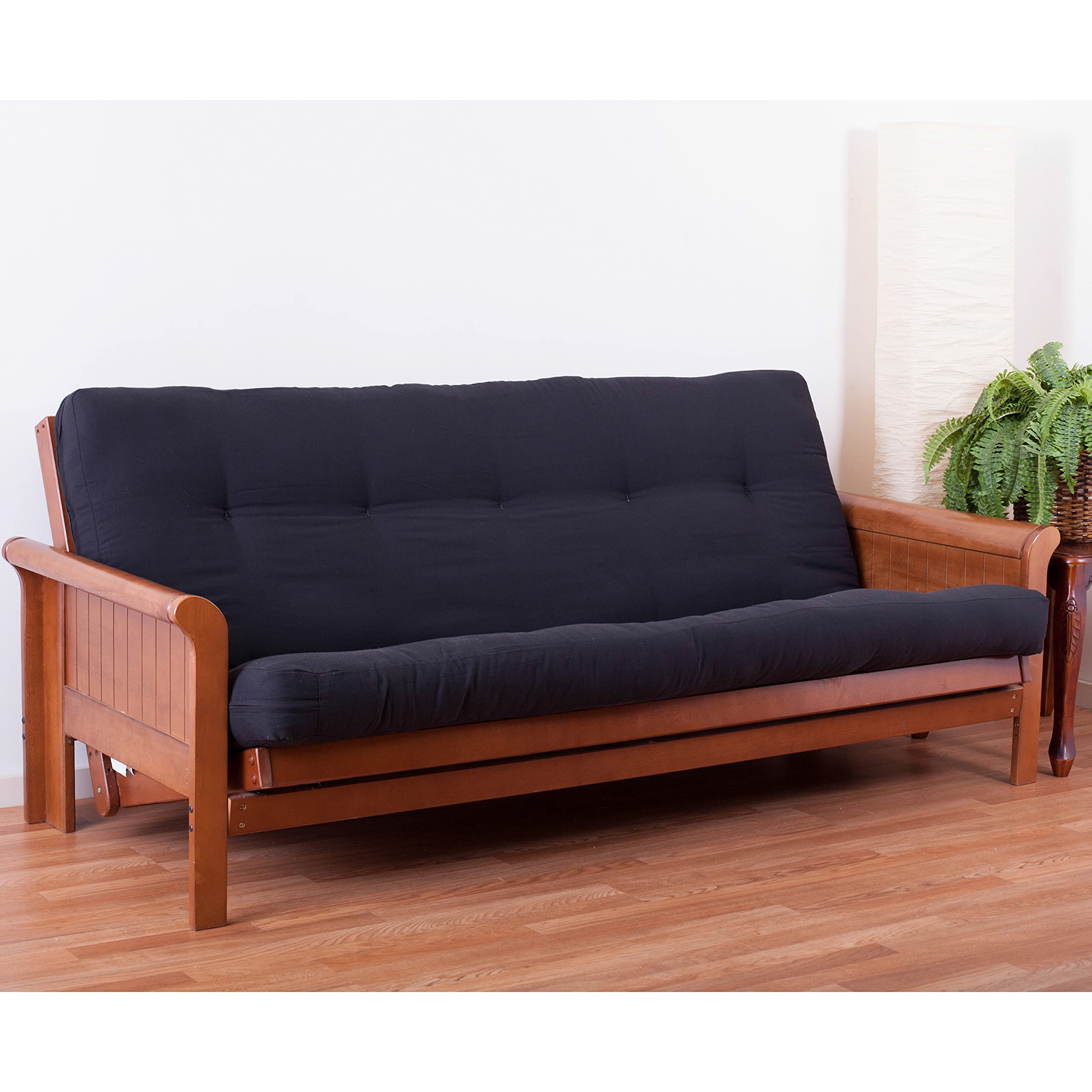 Blazing Needles Renewal 6-inch Twill Queen-size Futon Mattress - Black - Black
