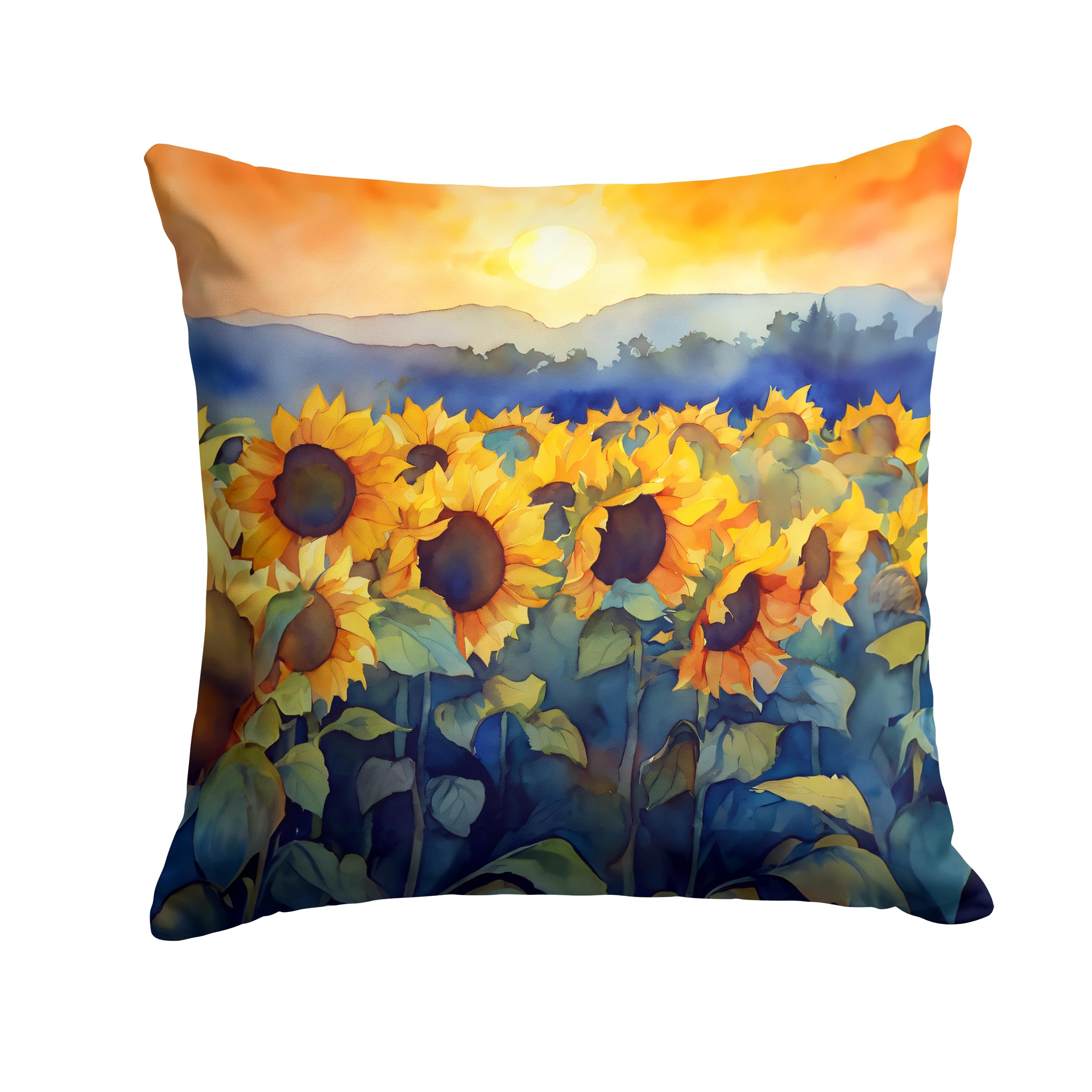 Sunflowers in Watercolor Throw Pillow