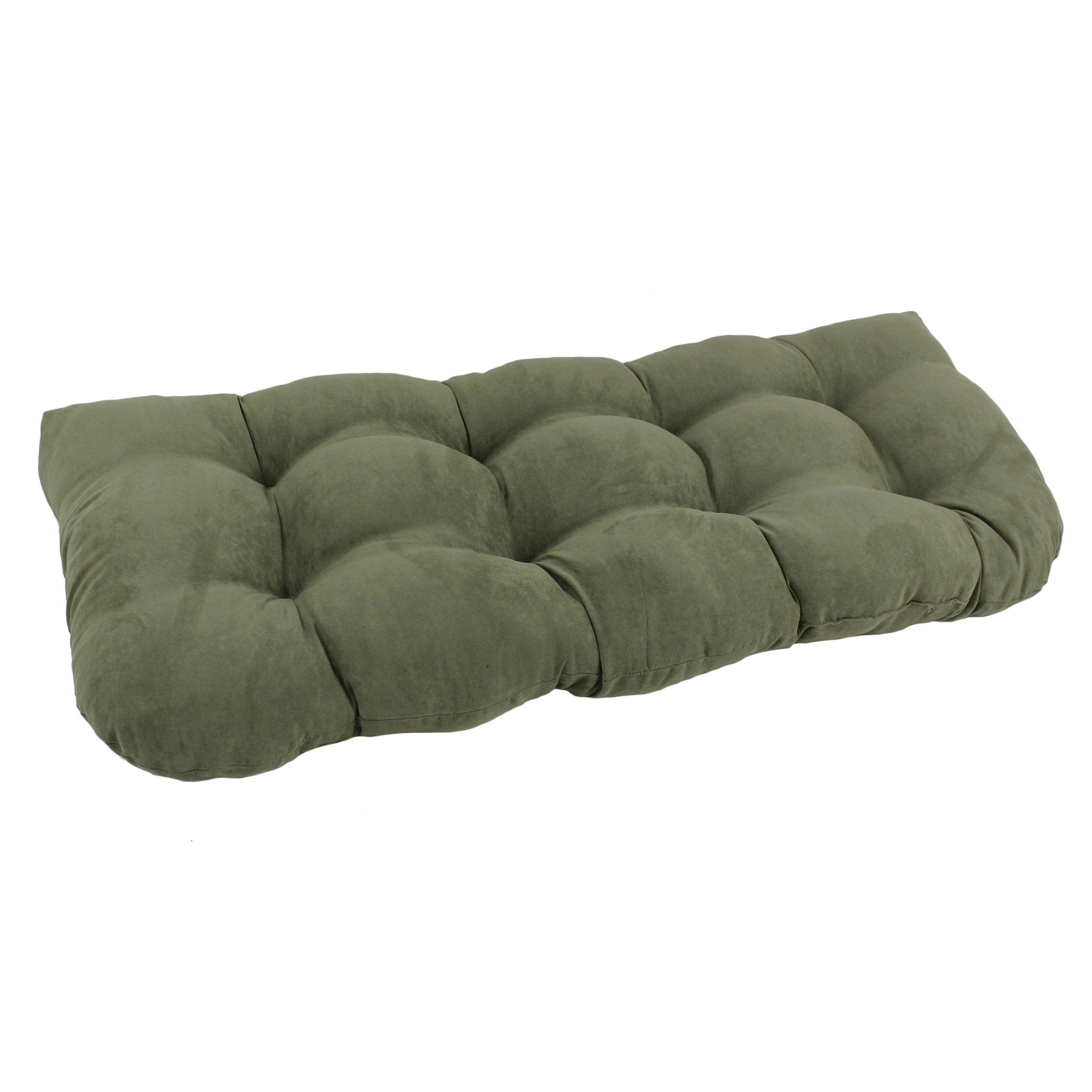 42-inch by 19-inch U-Shaped Micro Suede Polyester Tufted Settee/Bench Cushion - Sage