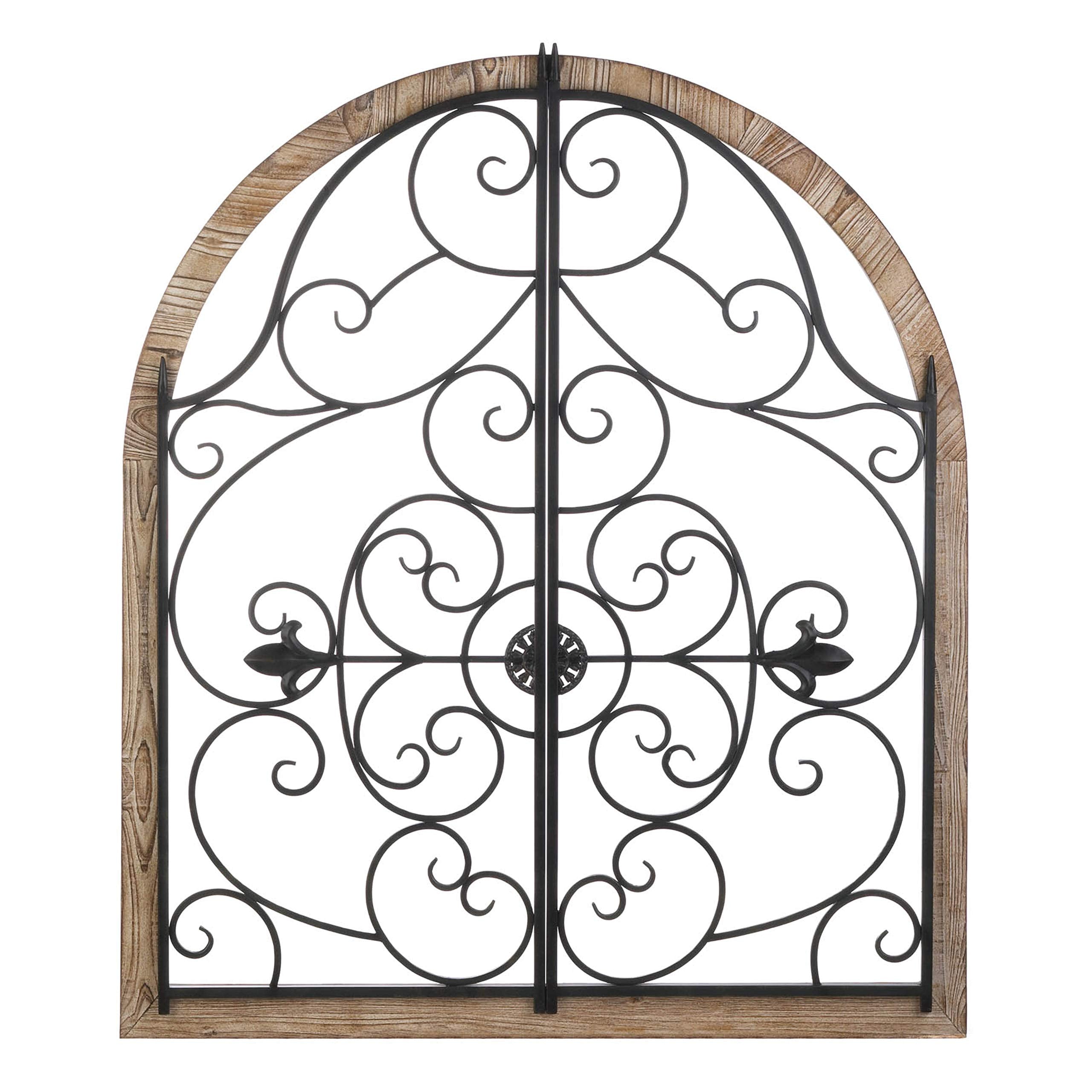 ARCHED WOOD AND IRON WALL DCOR