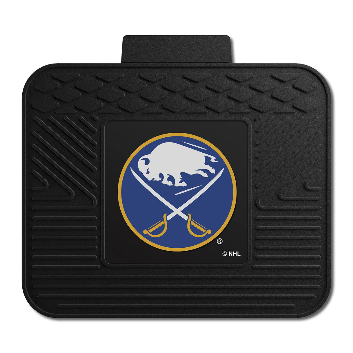 Fanmats 10761 Buffalo Sabres Back Row Utility Car Mat - 1 Piece - 14In X 17In, All Weather Protection, Universal Fit, Molded Tea