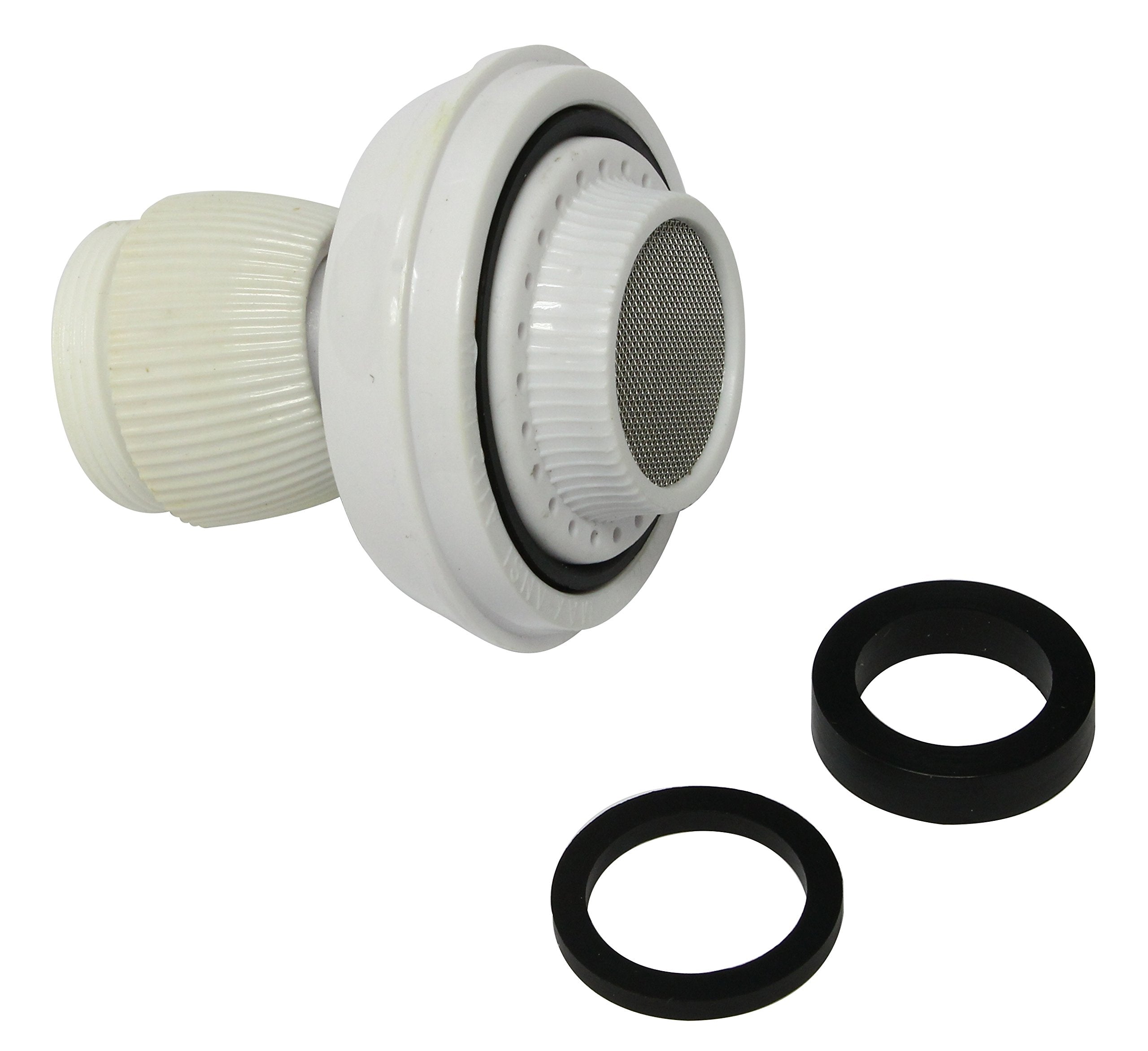Plumb Pak Pp800-5 Plumpak Dual Threaded Faucet Aerator, 5/16-27 Male X 55/64-27 Female, Swivel Spray Stream, White