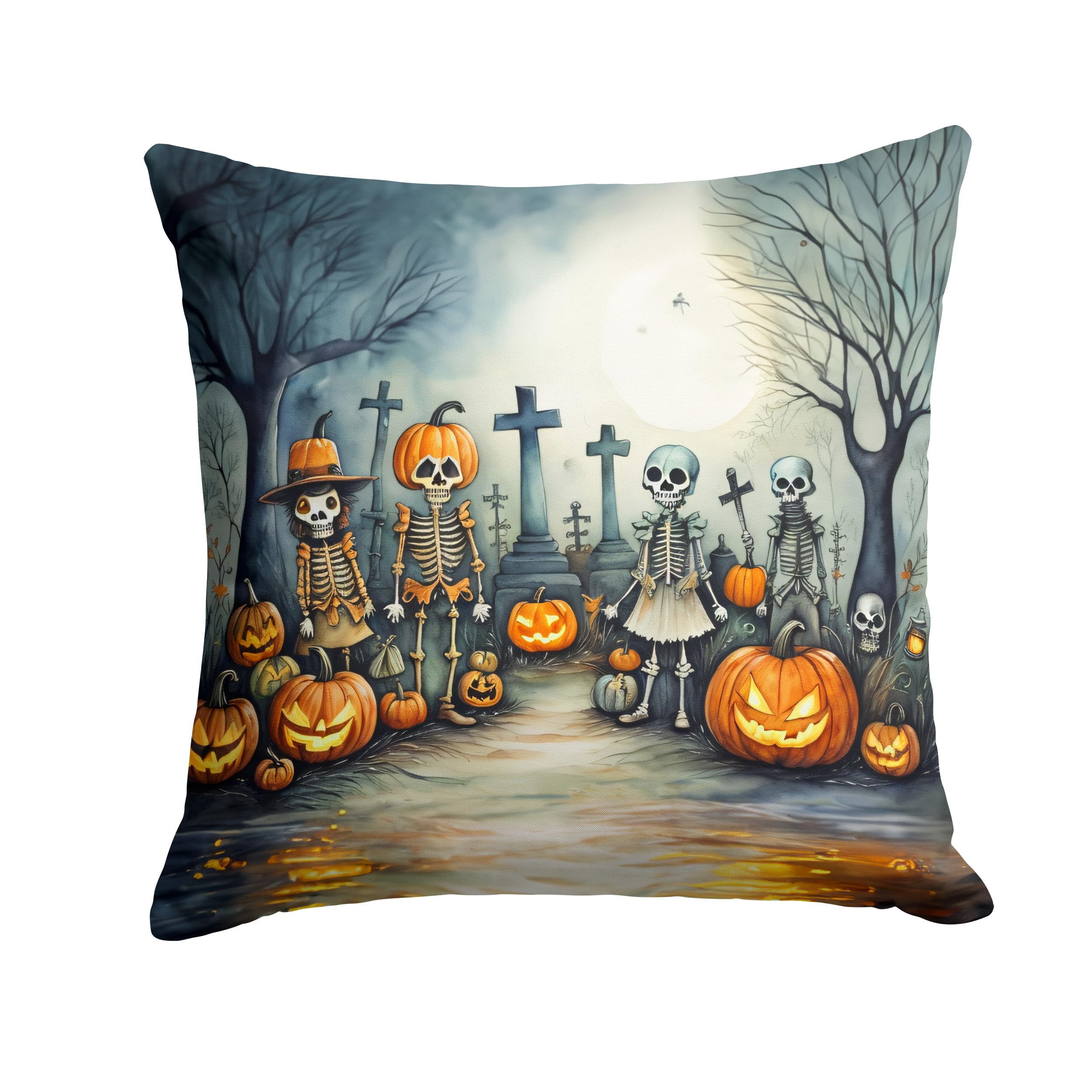 Calacas Skeletons Spooky Halloween Throw Pillow