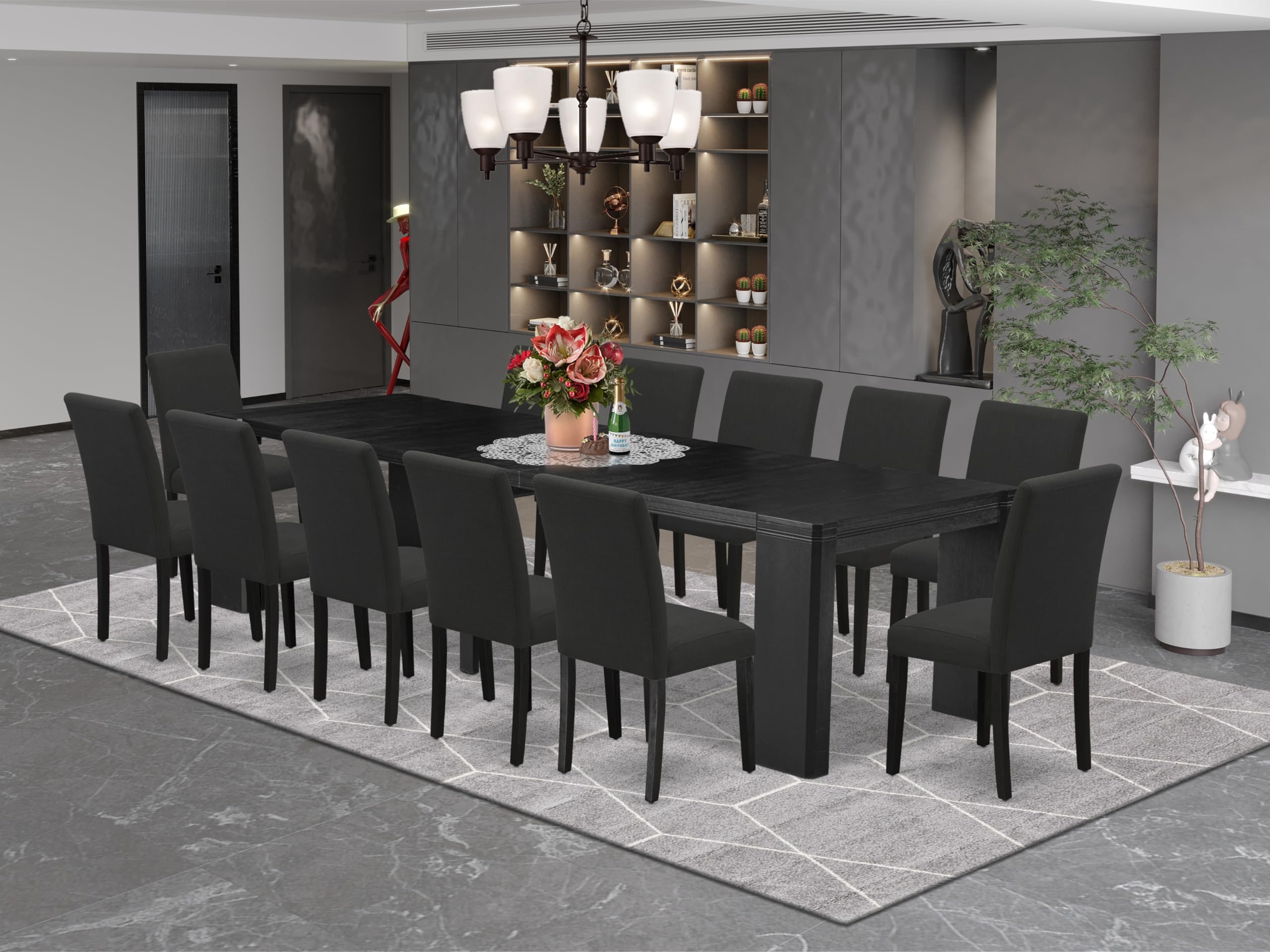13-piece Modern Dining Room Table Set a Rectangular Kitchen Table