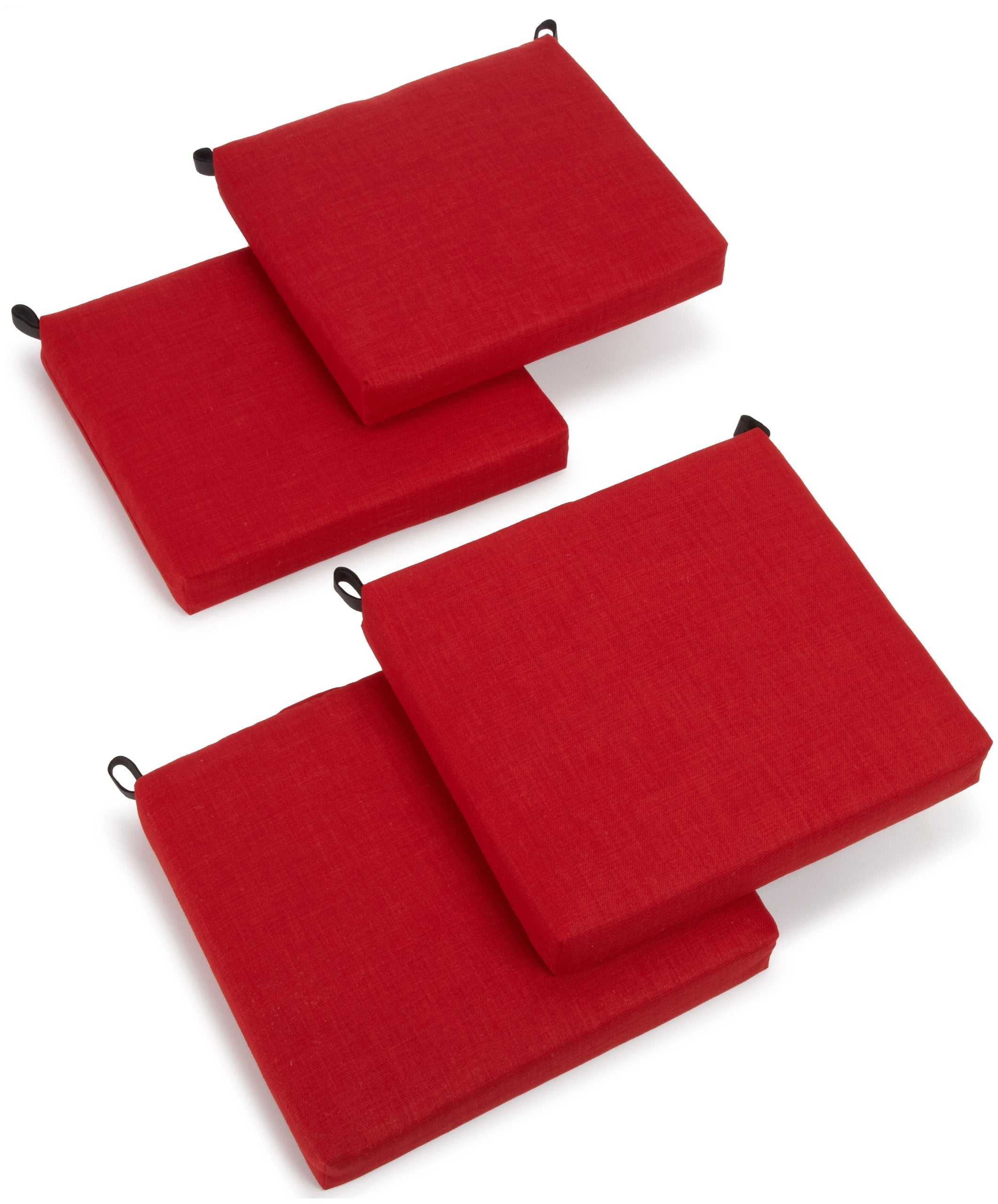20-inch by 19-inch Spun Polyester Chair Cushion (Set of Four) - Papprika