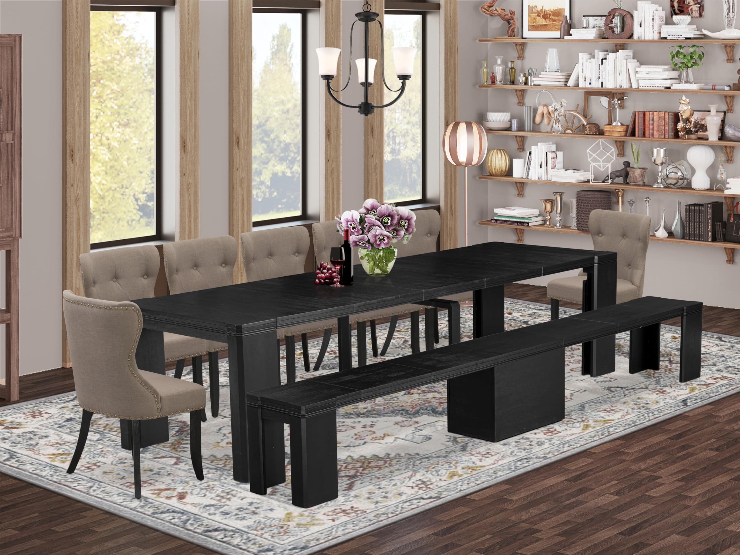 9-piece Dining Room Table Set a Rectangular Kitchen Table
