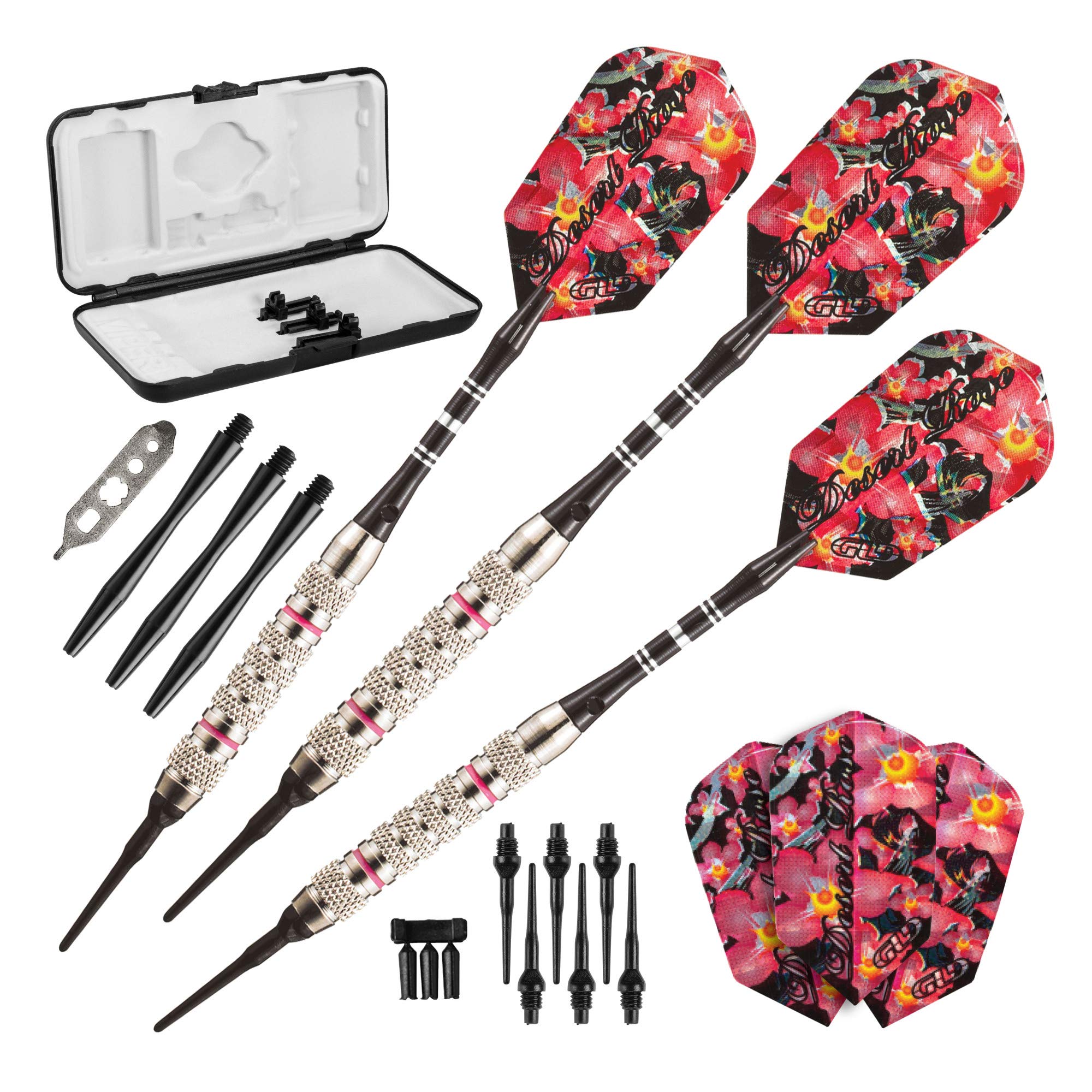 Viper By Gld Products Desert Rose Soft Tip Darts With Storage/Travel Case, 16 Grams,Pink,20-0600-16