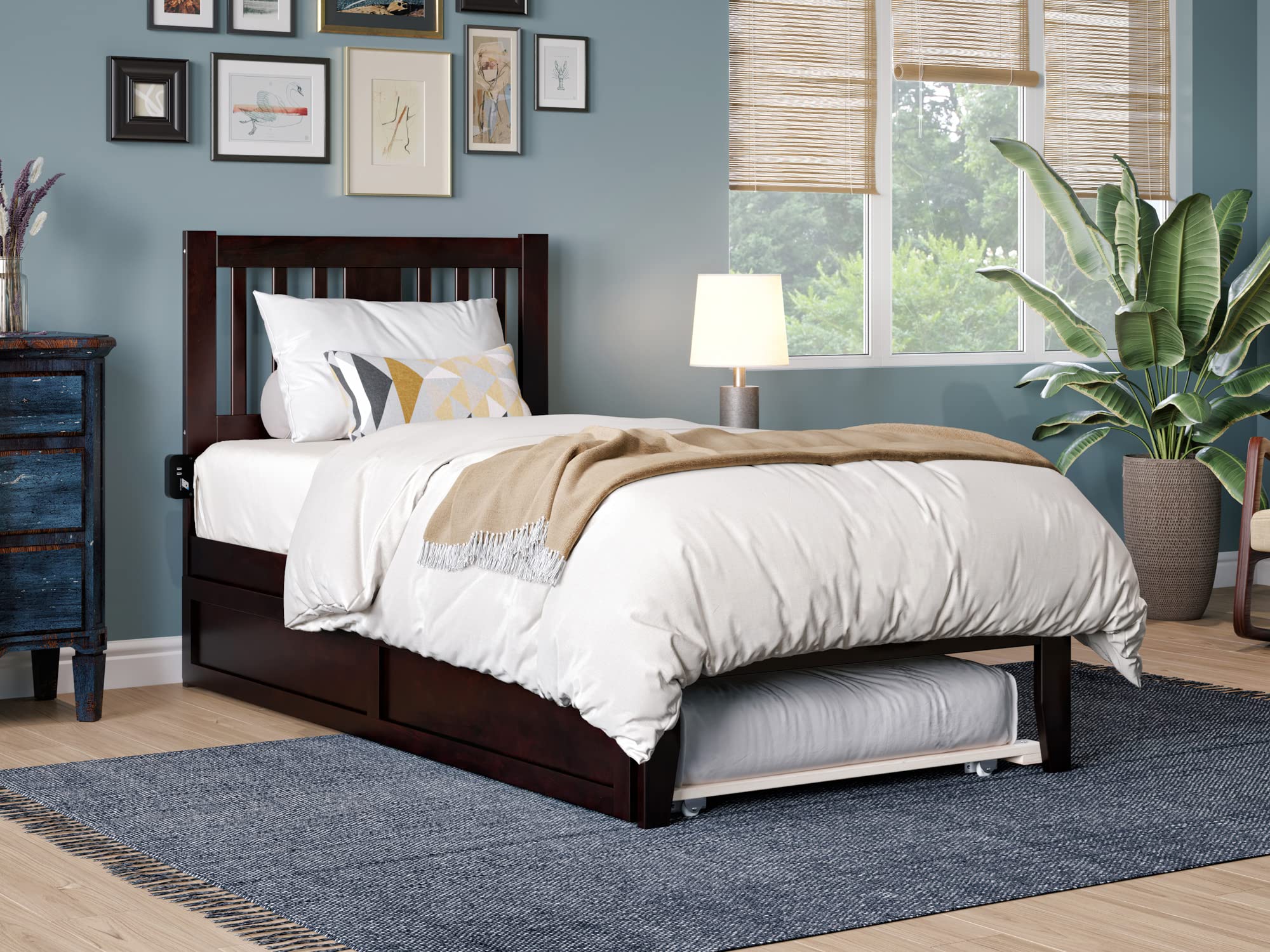 Tahoe Twin Platform Bed with Twin Trundle in Espresso