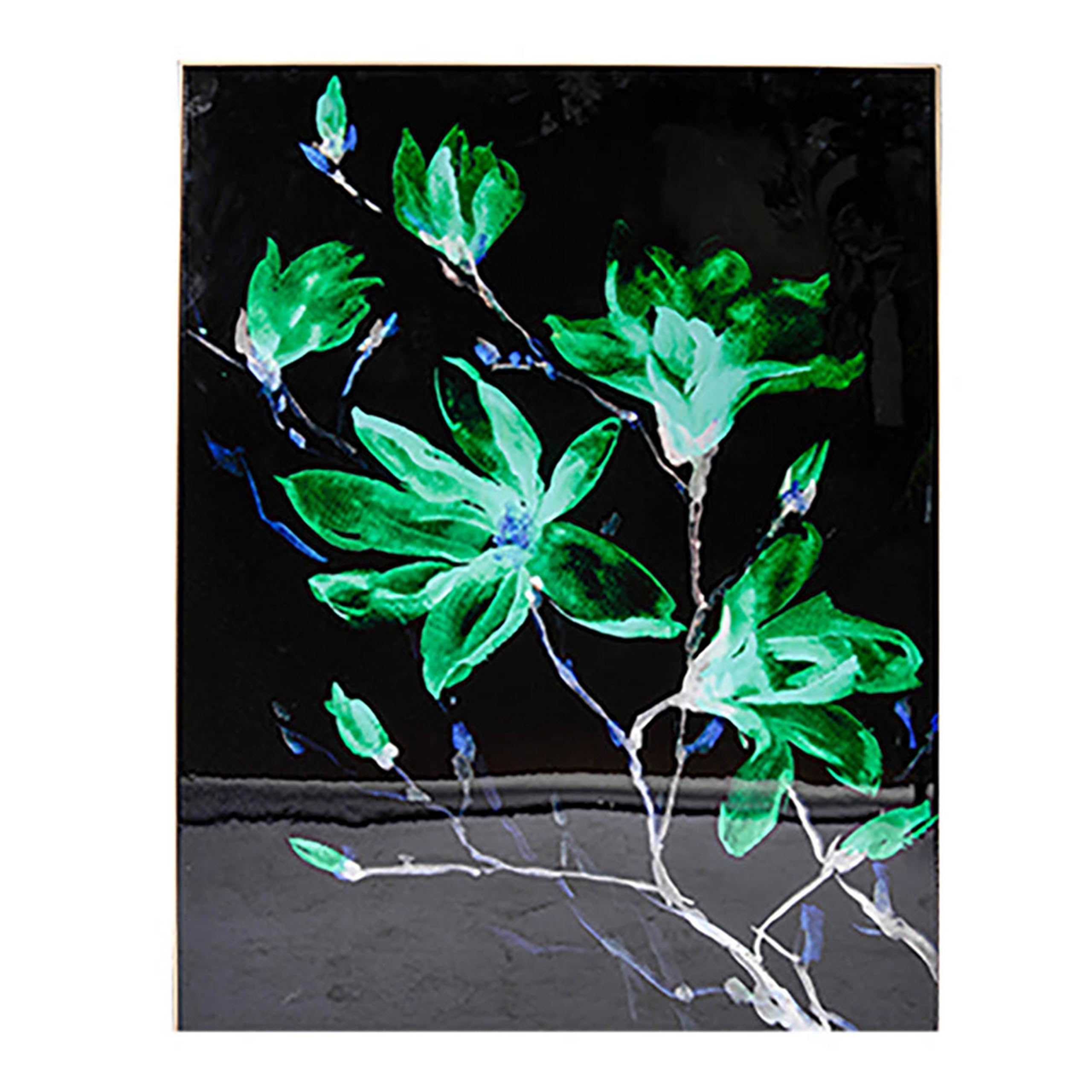32 x 47 Set of 2 Framed Wall Art, Flower Print, Modern Style, Black, Green
