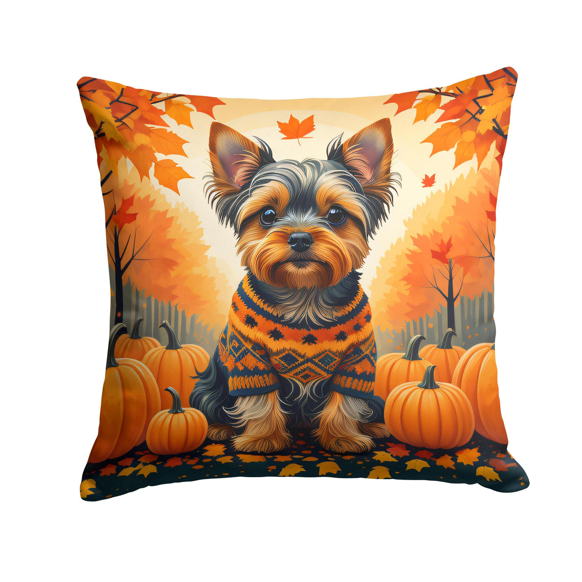 Yorkshire Terrier Fall Throw Pillow