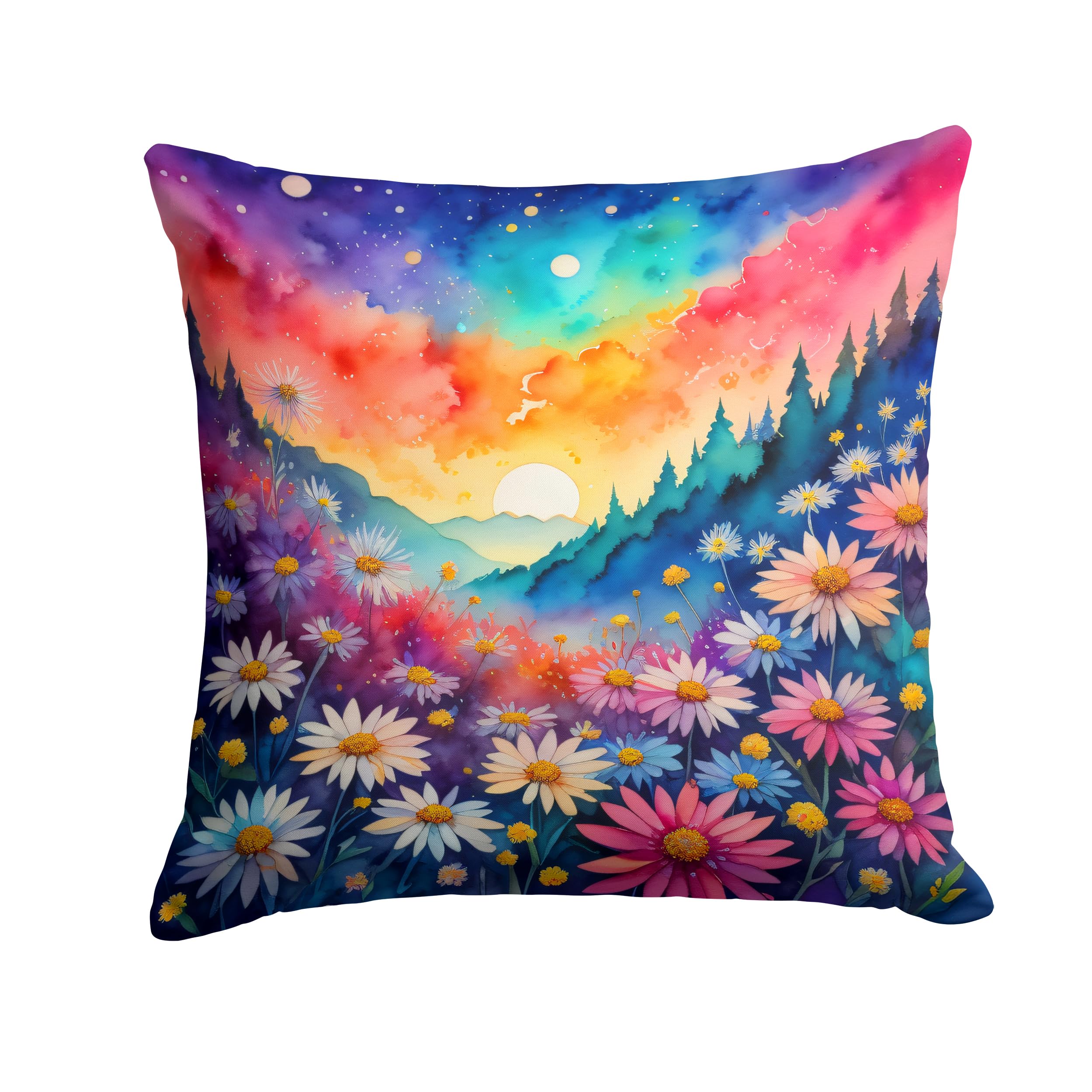 Colorful Asters Throw Pillow