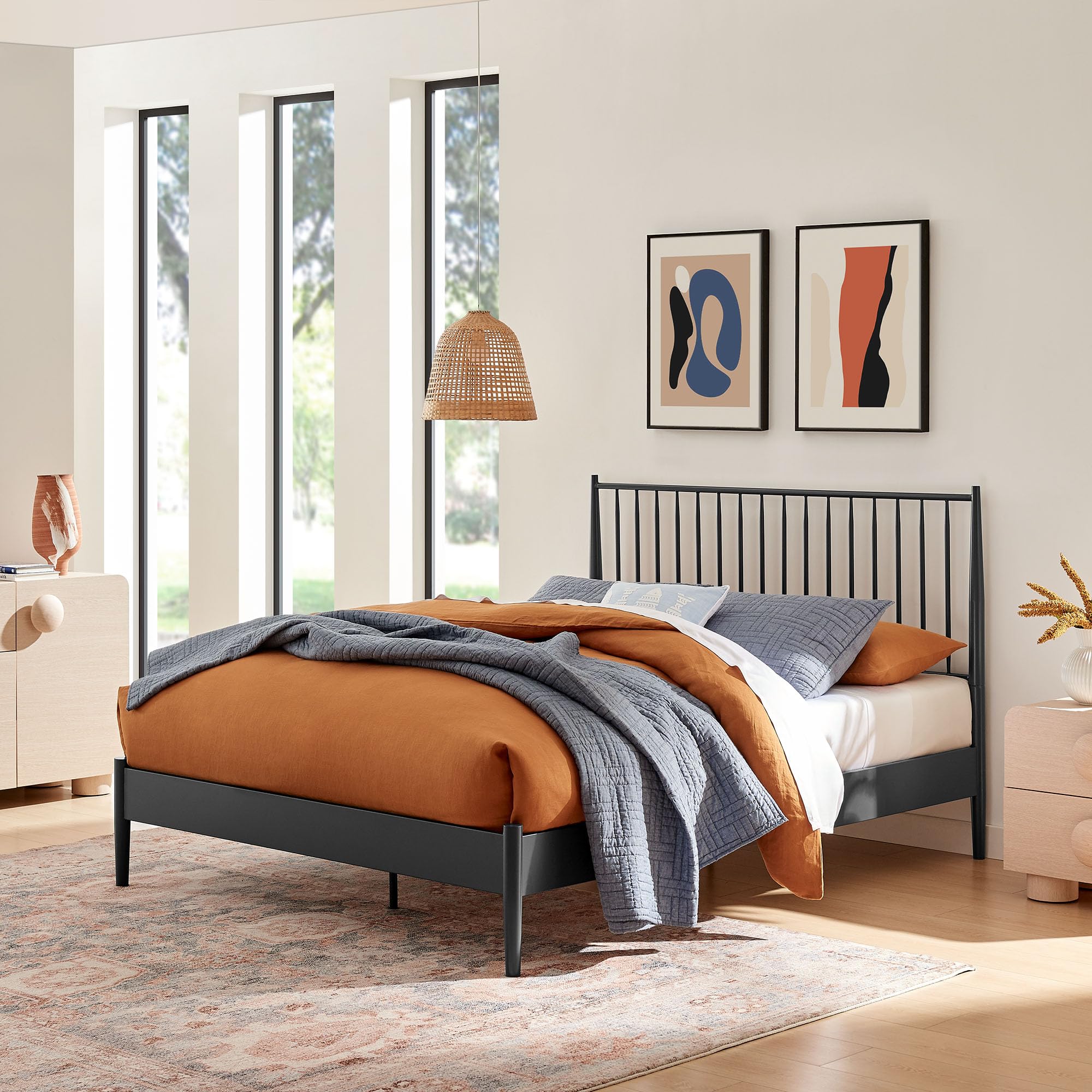 Adair Spindle Metal King Platform Bed by Modway