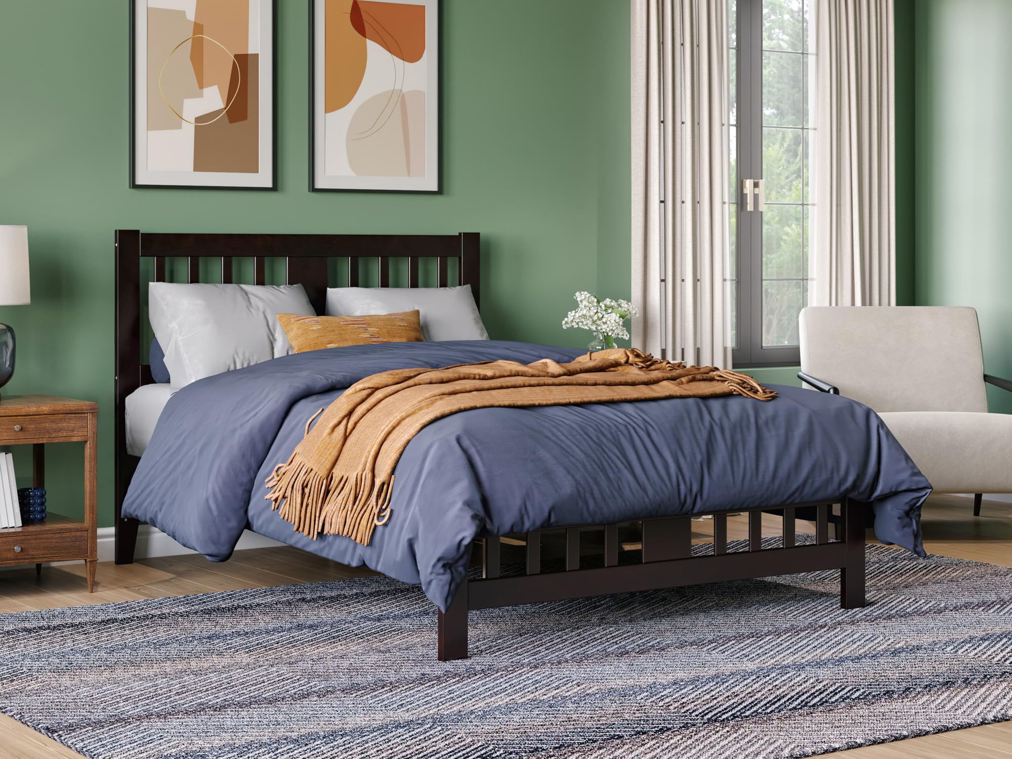 Tahoe Full Platform Bed with Matching Footboard in Espresso