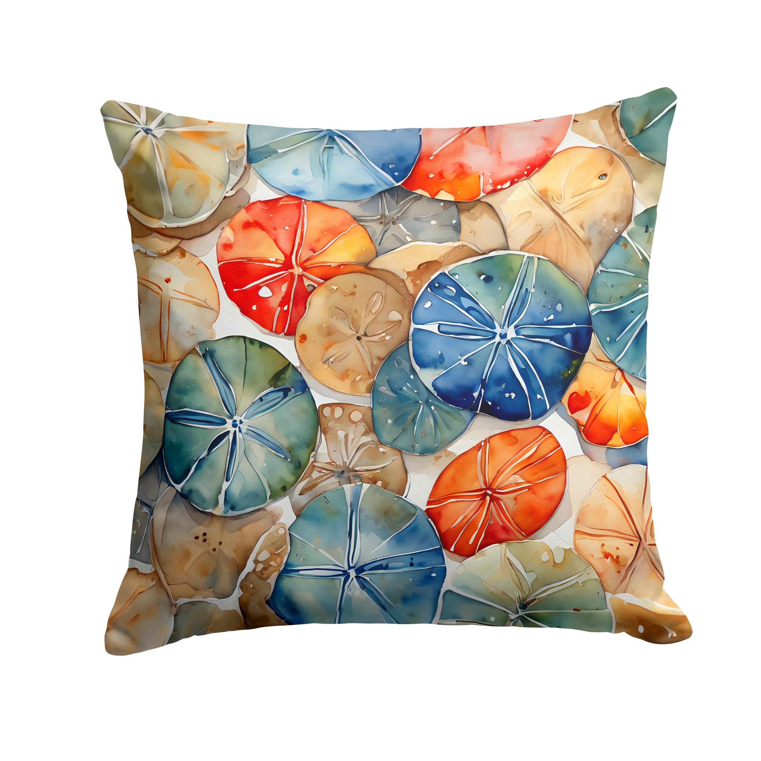 Carolines Treasures Sand Dollars Throw Pillow Machine Washable, Indoor Outdoor Decorative Pillow for Couch, Bed or Patio, 18Hx18W