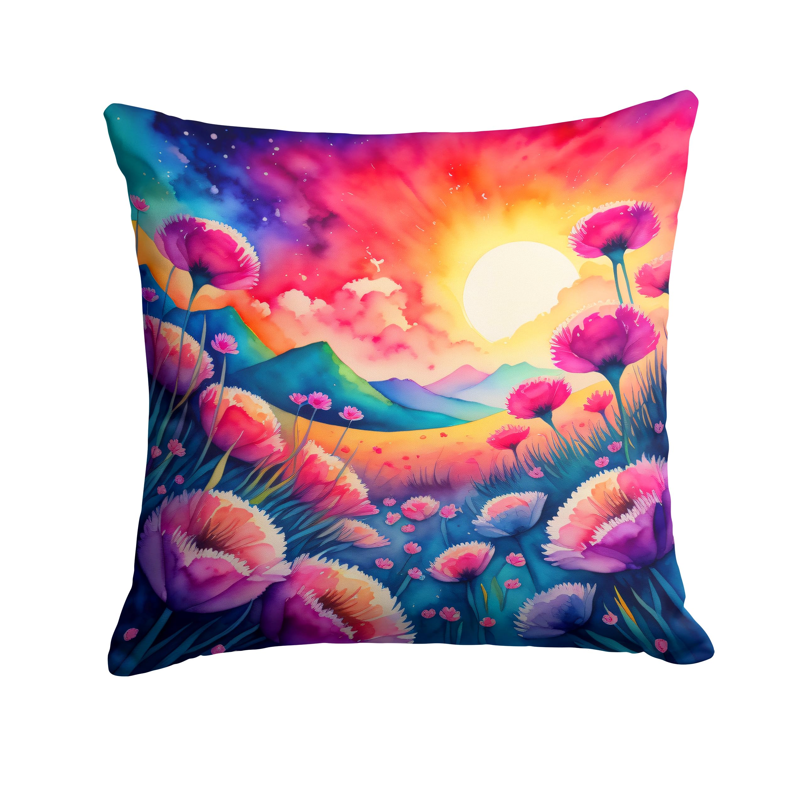Colorful Dianthus Throw Pillow