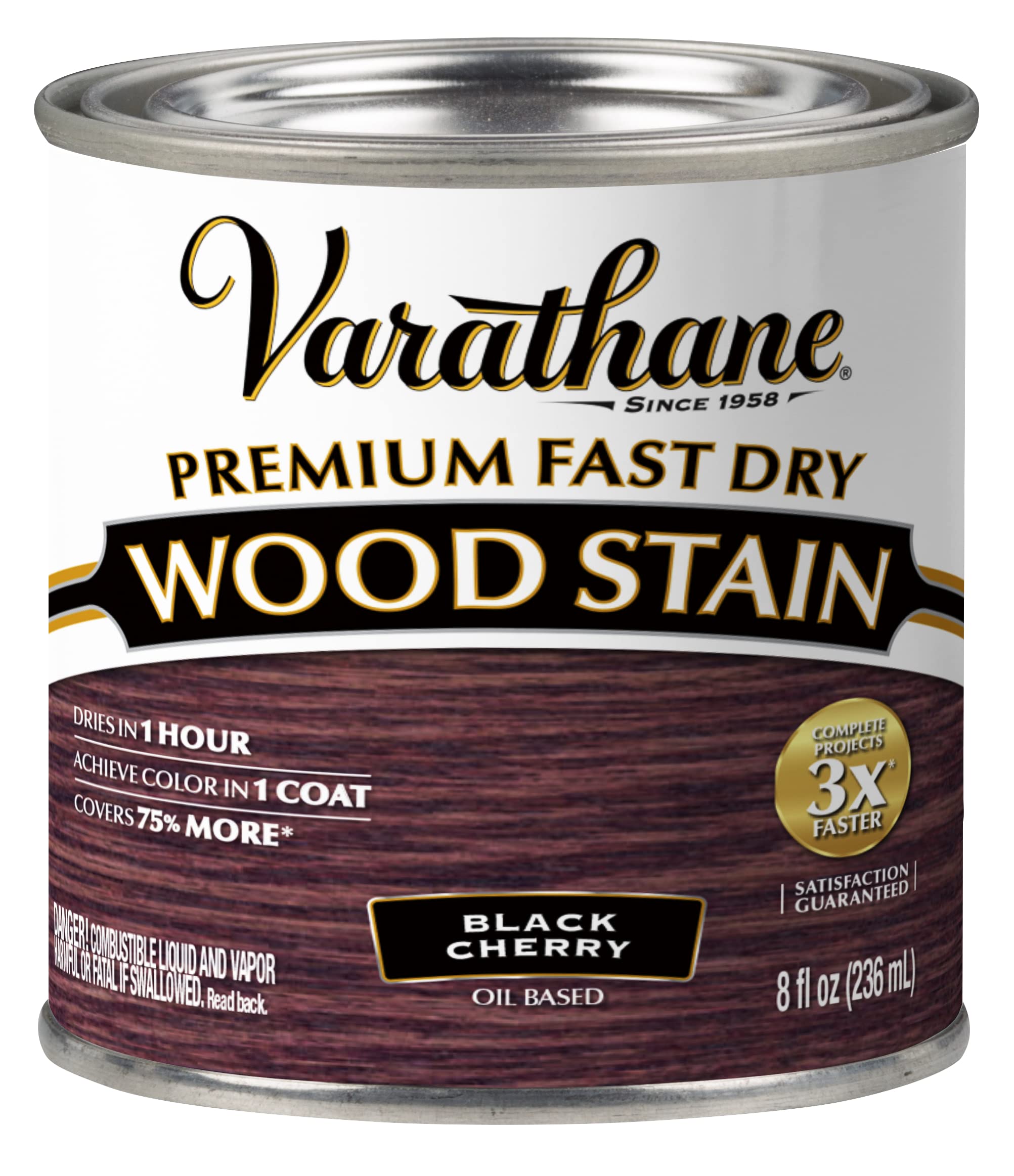 Varathane 262028 Premium Fast Dry Wood Stain, Half Pint, Black Cherry, 8 Fl Oz