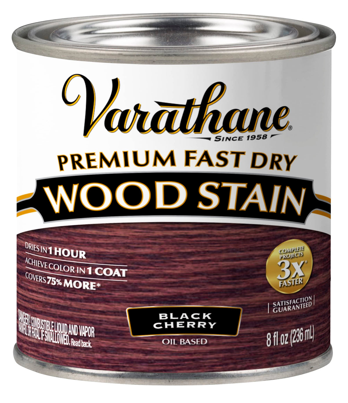 Varathane 262028 Premium Fast Dry Wood Stain, Half Pint, Black Cherry, 8 Fl Oz