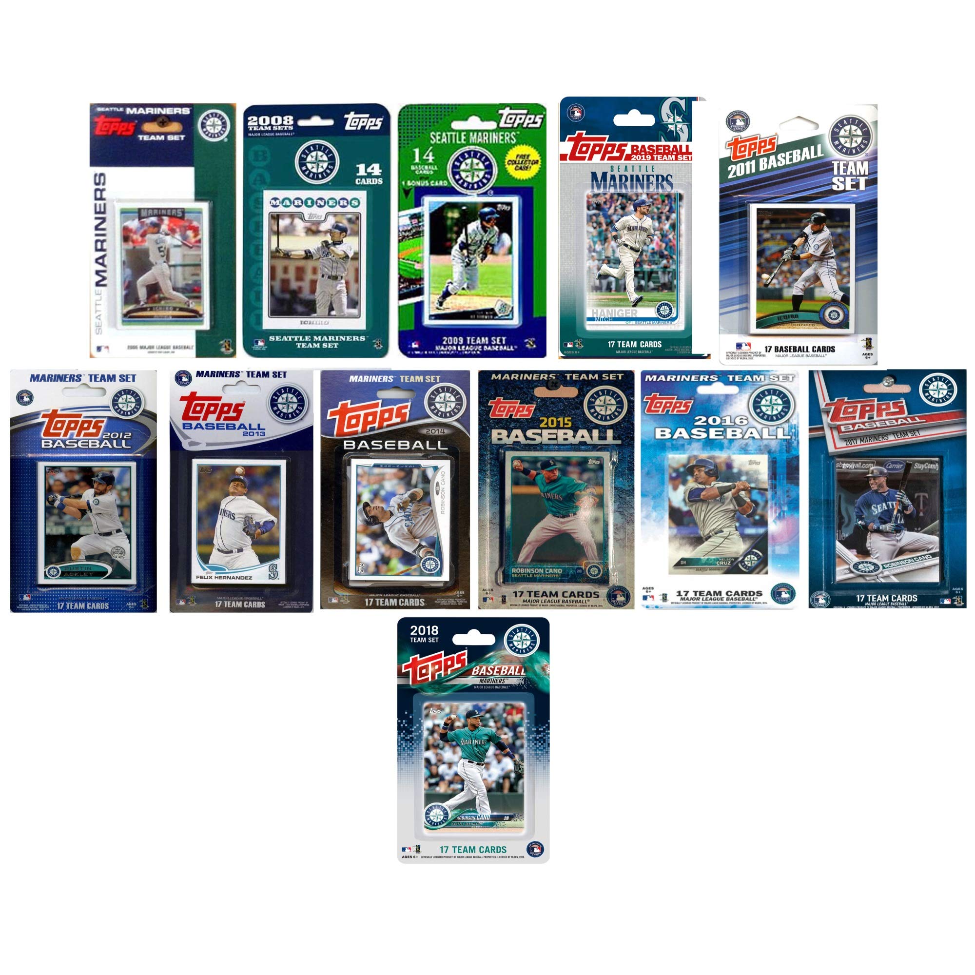 MLB Seattle Mariners 12 Different Licensed Trading Card Team Sets