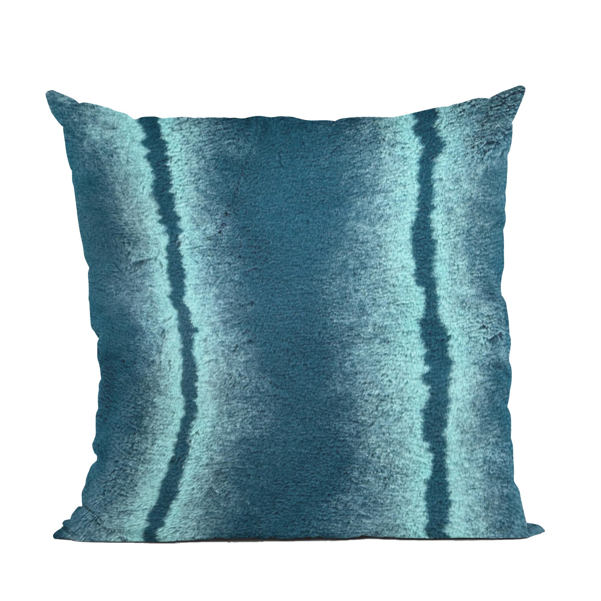 Plutus Teal Fluffy Fields Animal Faux Fur Luxury Throw Pillow - Double sided  18 x 18”