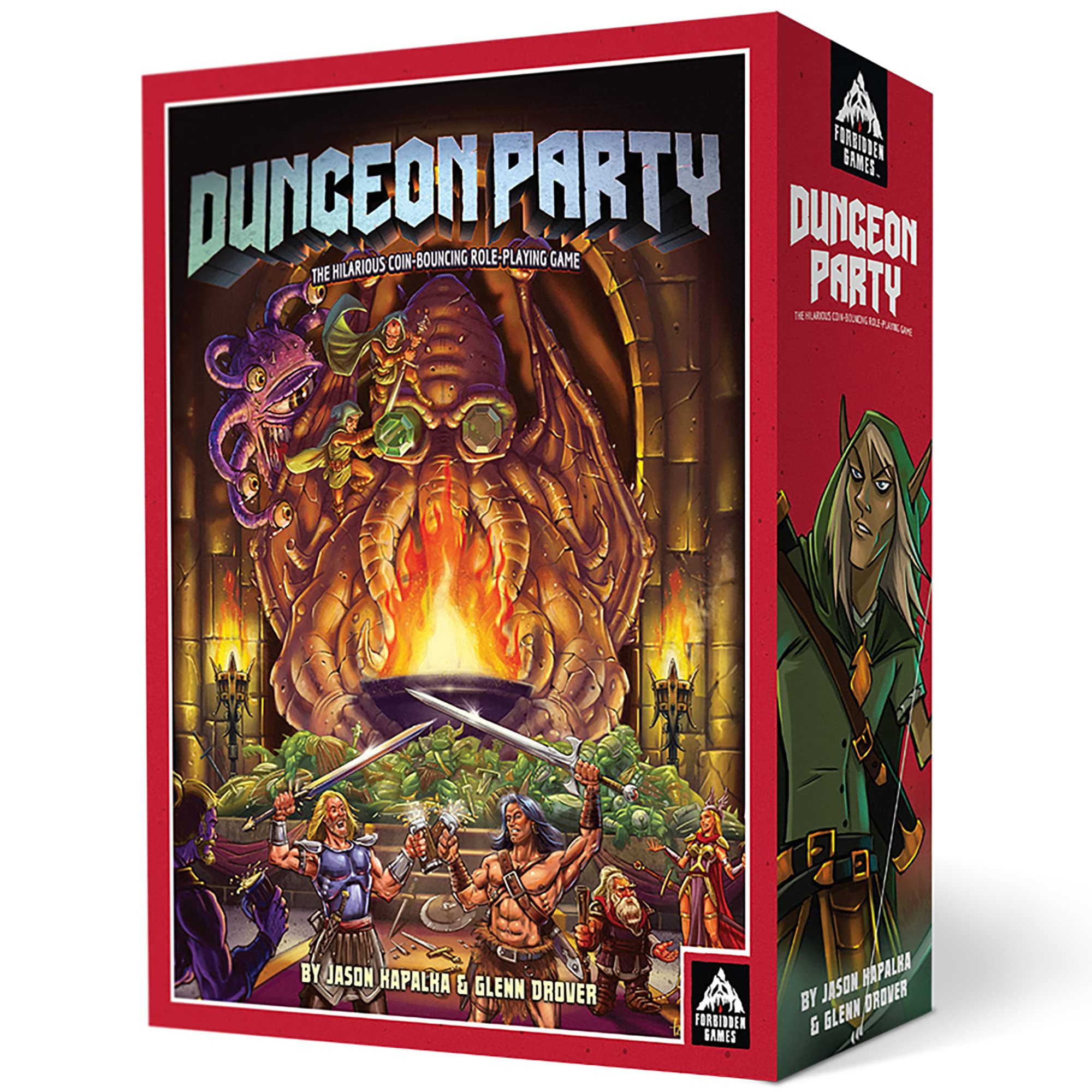 Forbidden Games: Dungeon Party - Premium Edition, Coin Bouncing Role-Playing Card Game, Party Game, Ages 10+, 1-6 Players, 30-90 Mi