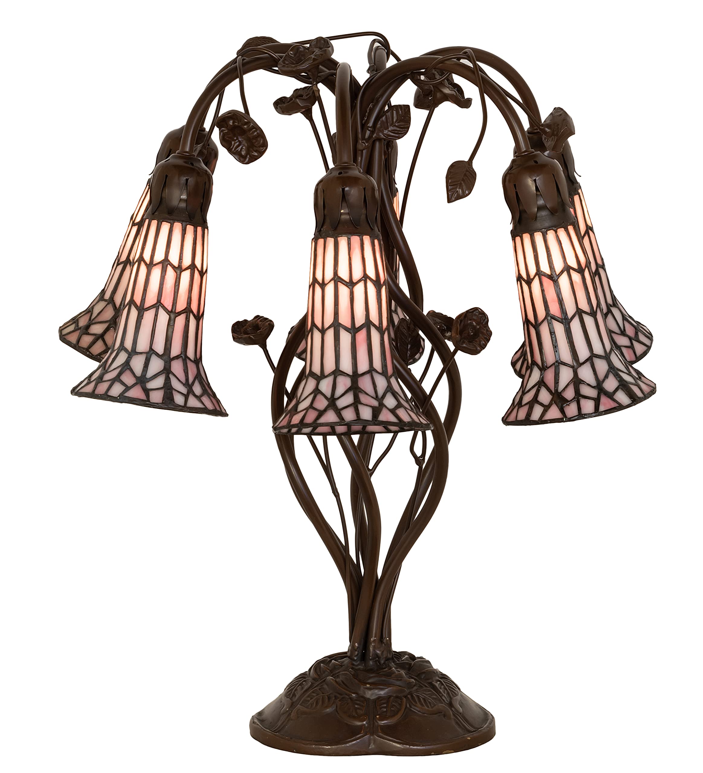 19 High Stained Glass Pond Lily 6 Light Table Lamp