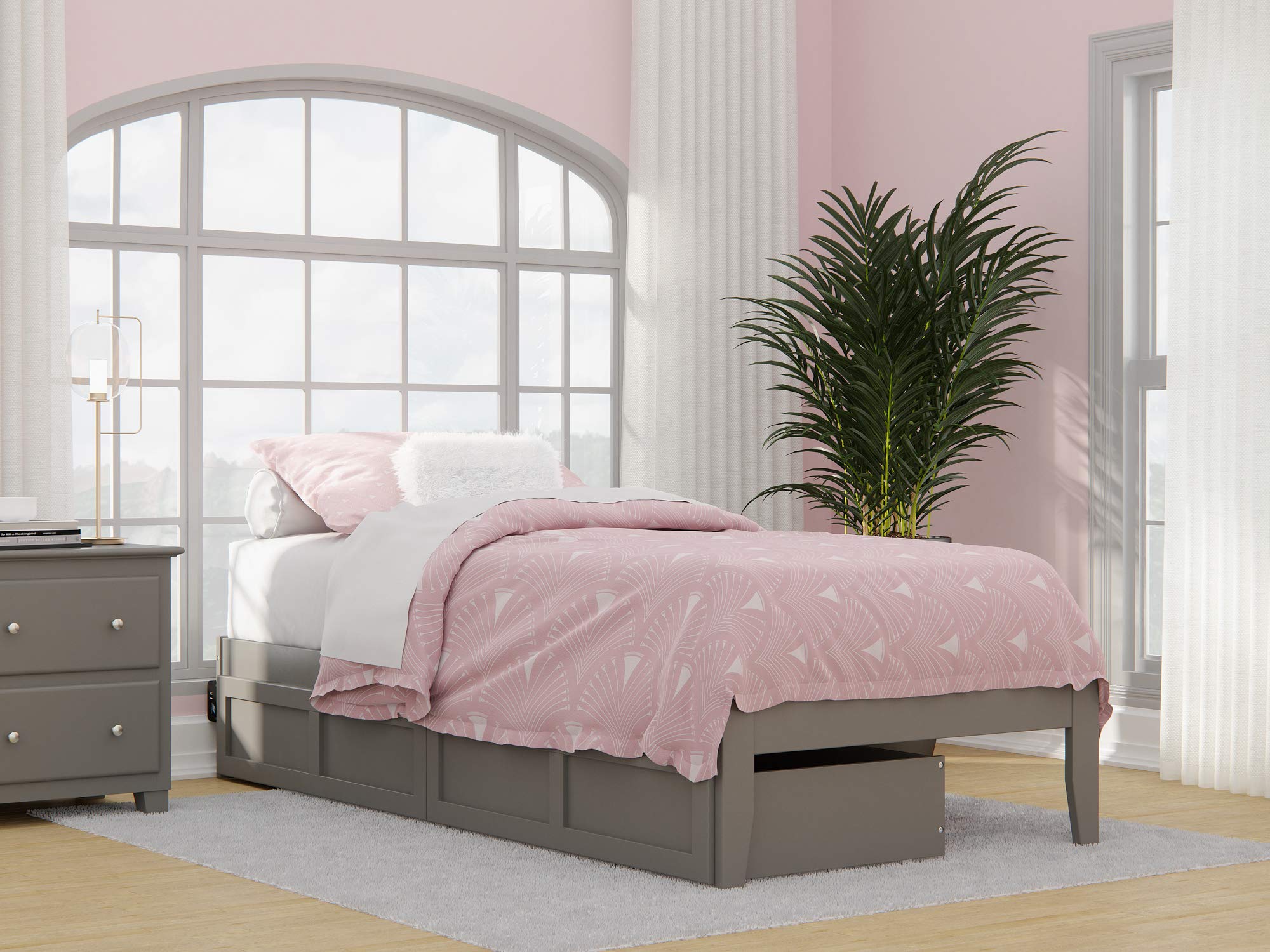 Casafoyer Colorado Twin XL Platform Bed with Storage Drawers and Charger ( Pack of 2 )