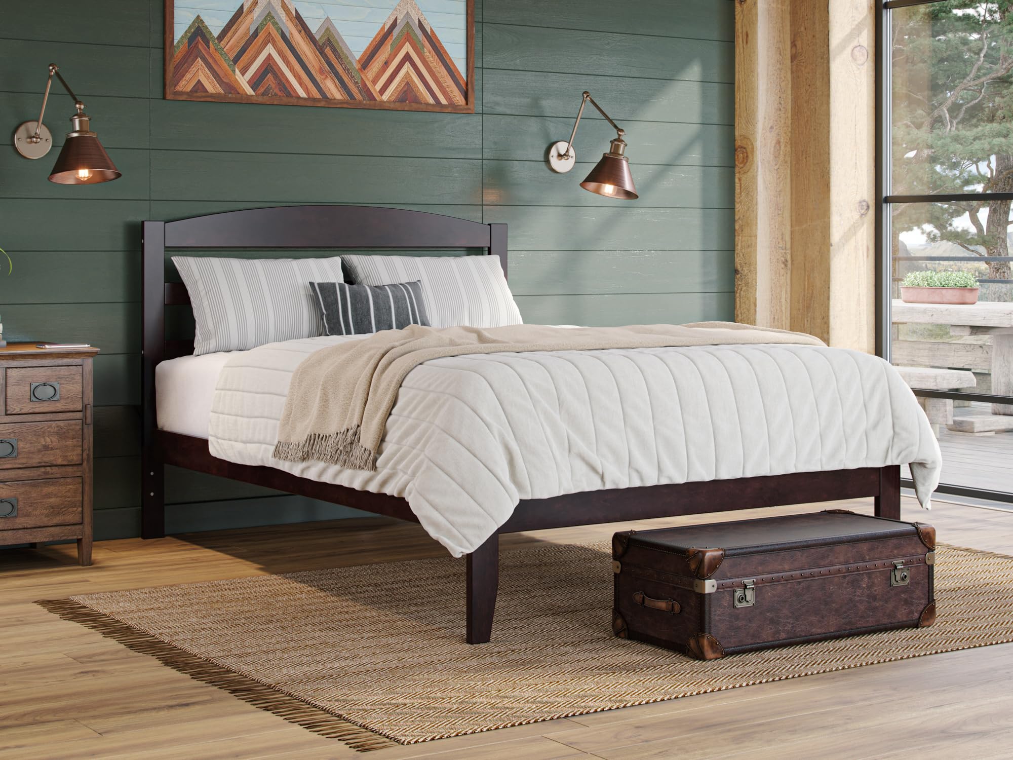 Warren, Solid Wood Platform Bed, Full, Espresso