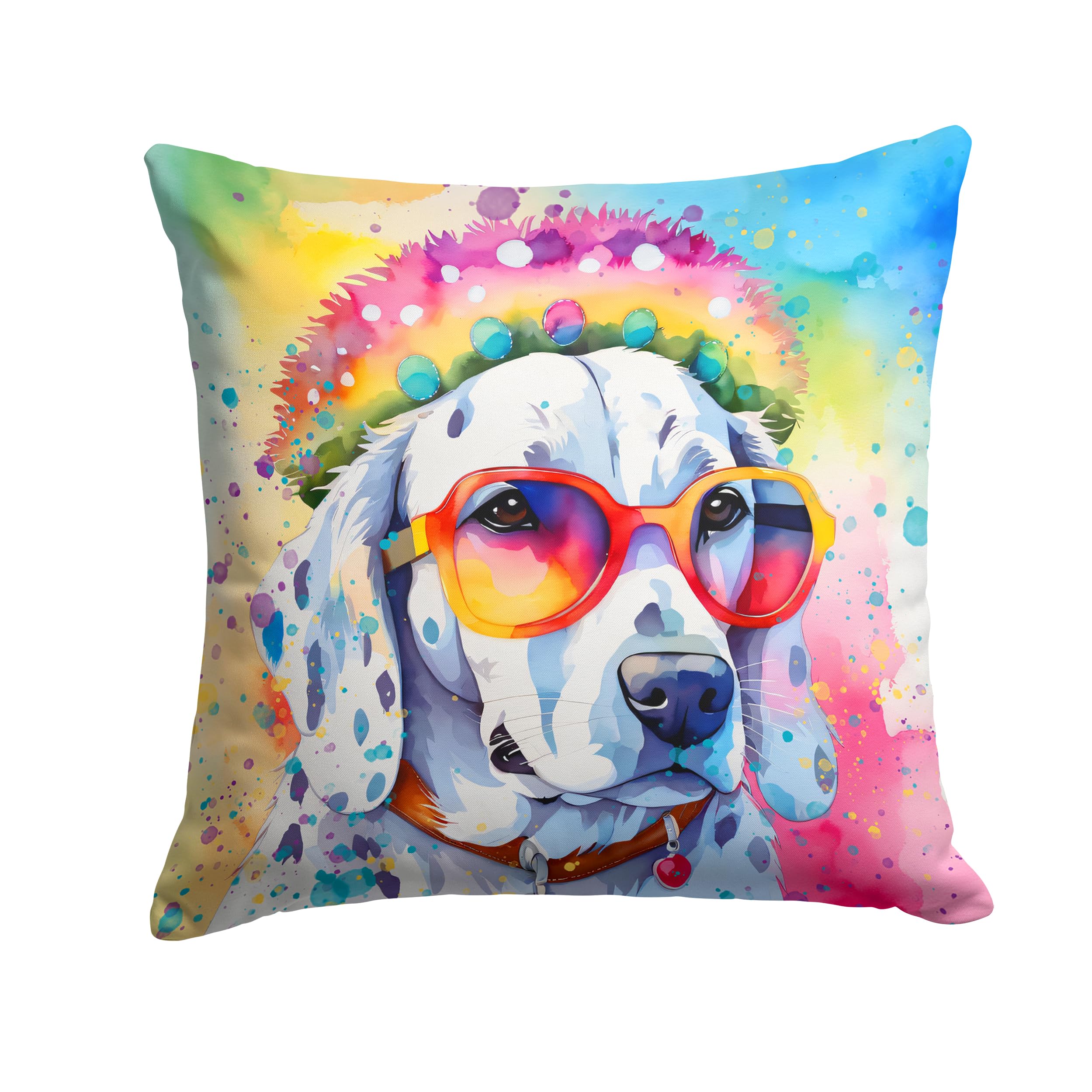 Dalmatian Hippie Dawg Throw Pillow