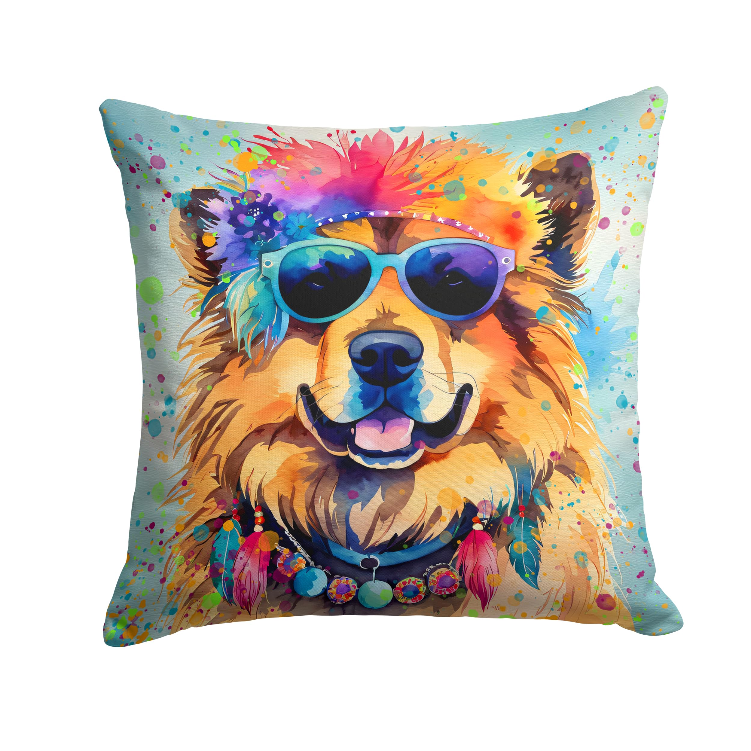 Chow Chow Hippie Dawg Throw Pillow
