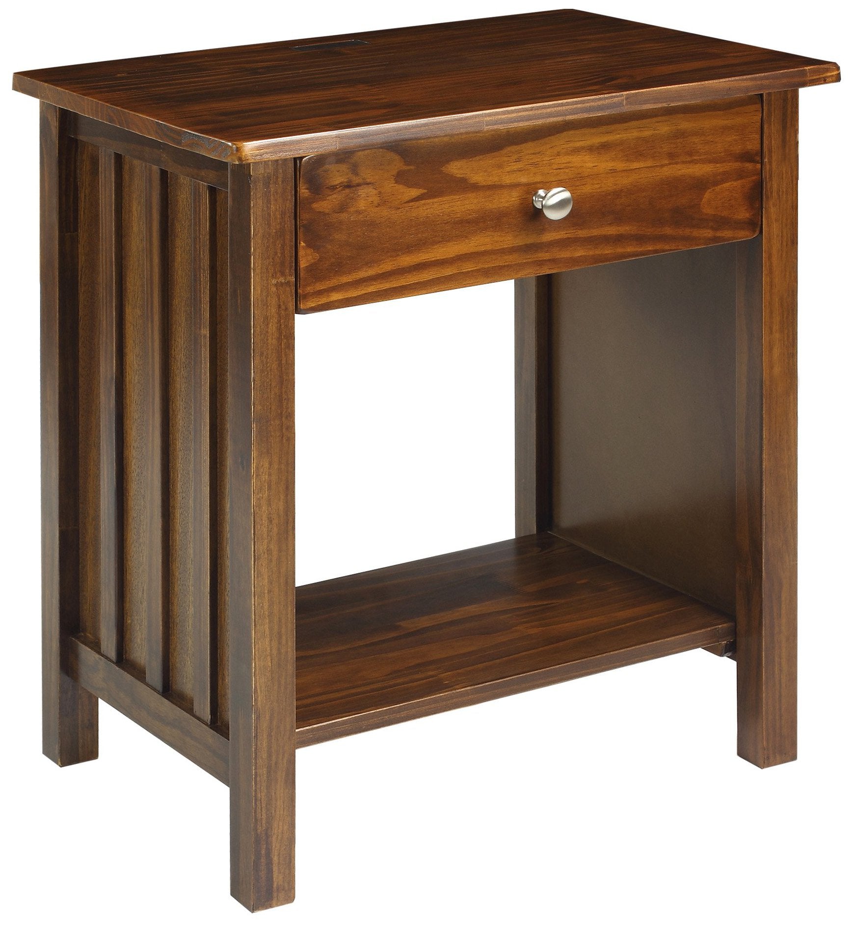 Vanderbilt Nightstand with USB Port-Warm Brown