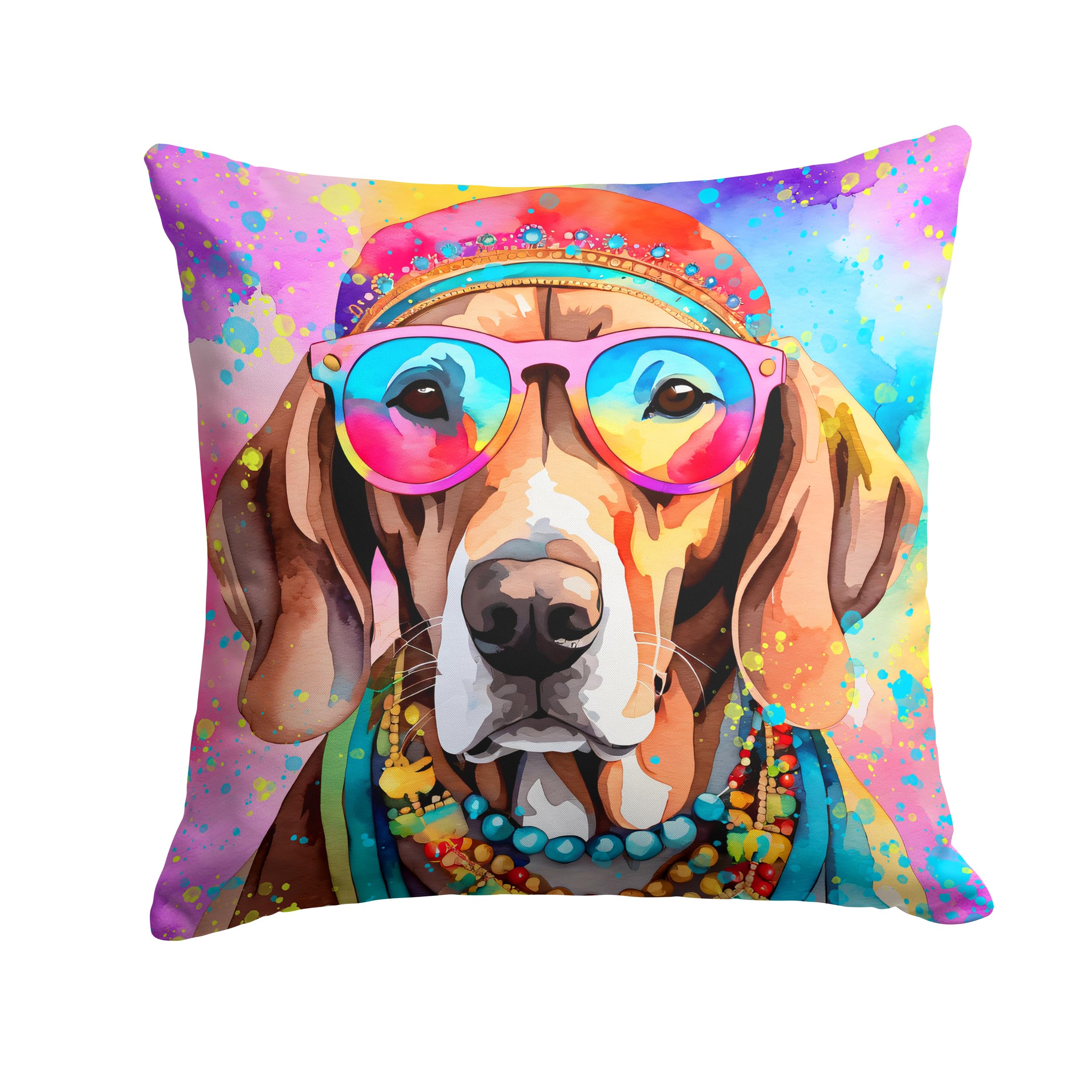 Weimaraner Hippie Dawg Throw Pillow