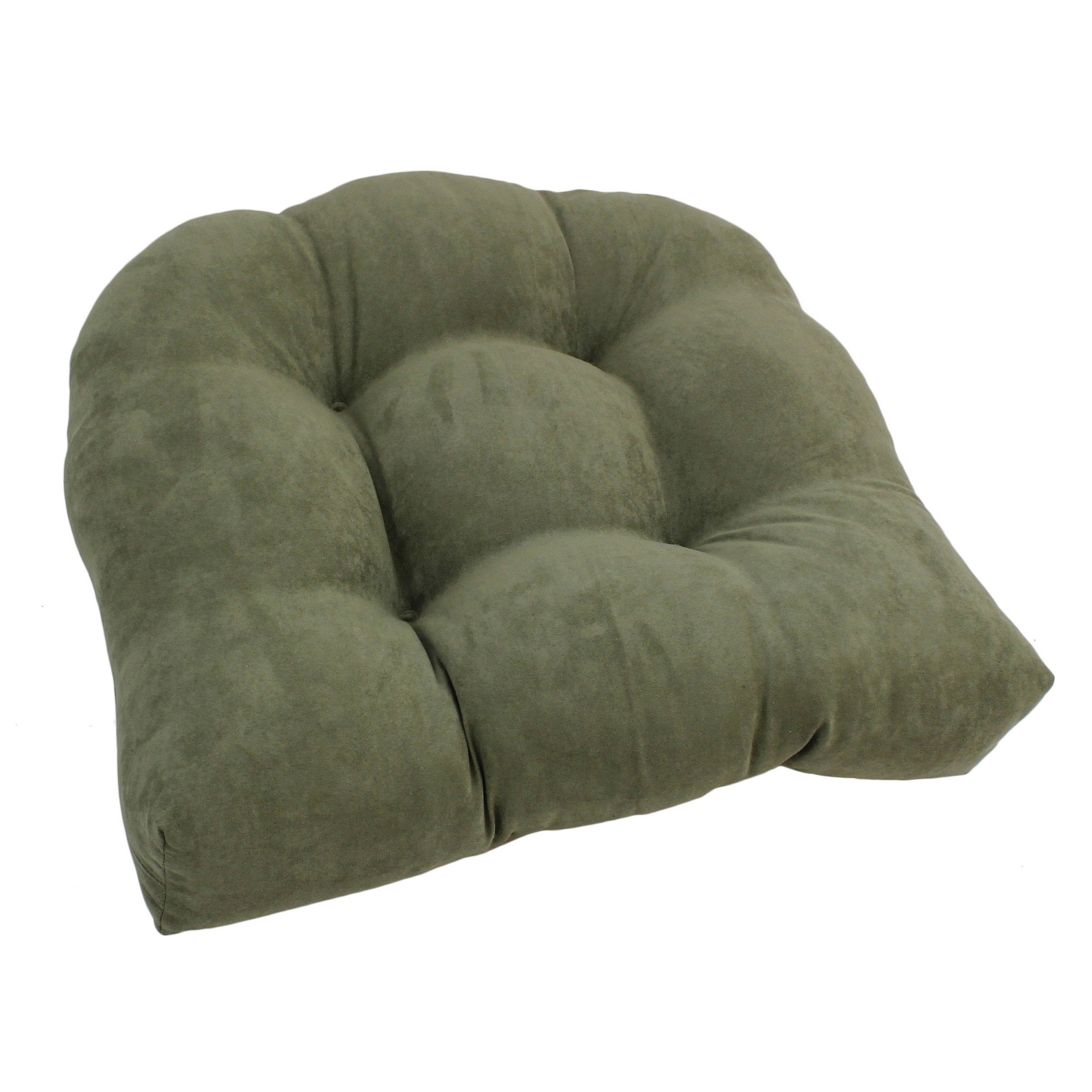 19-inch U-Shaped Micro Suede Tufted Dining Chair Cushion - Sage