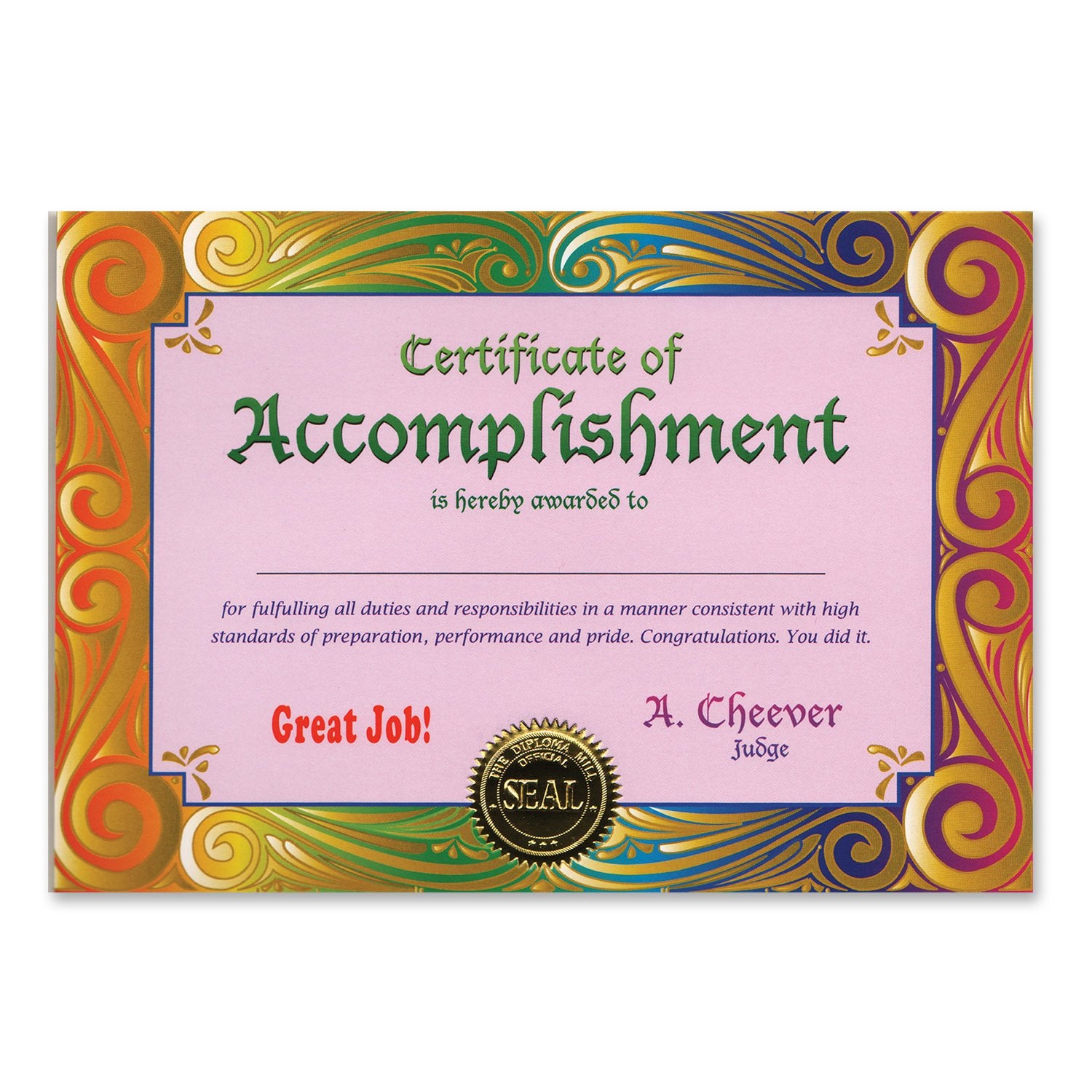 Certificate Of Accomplishment