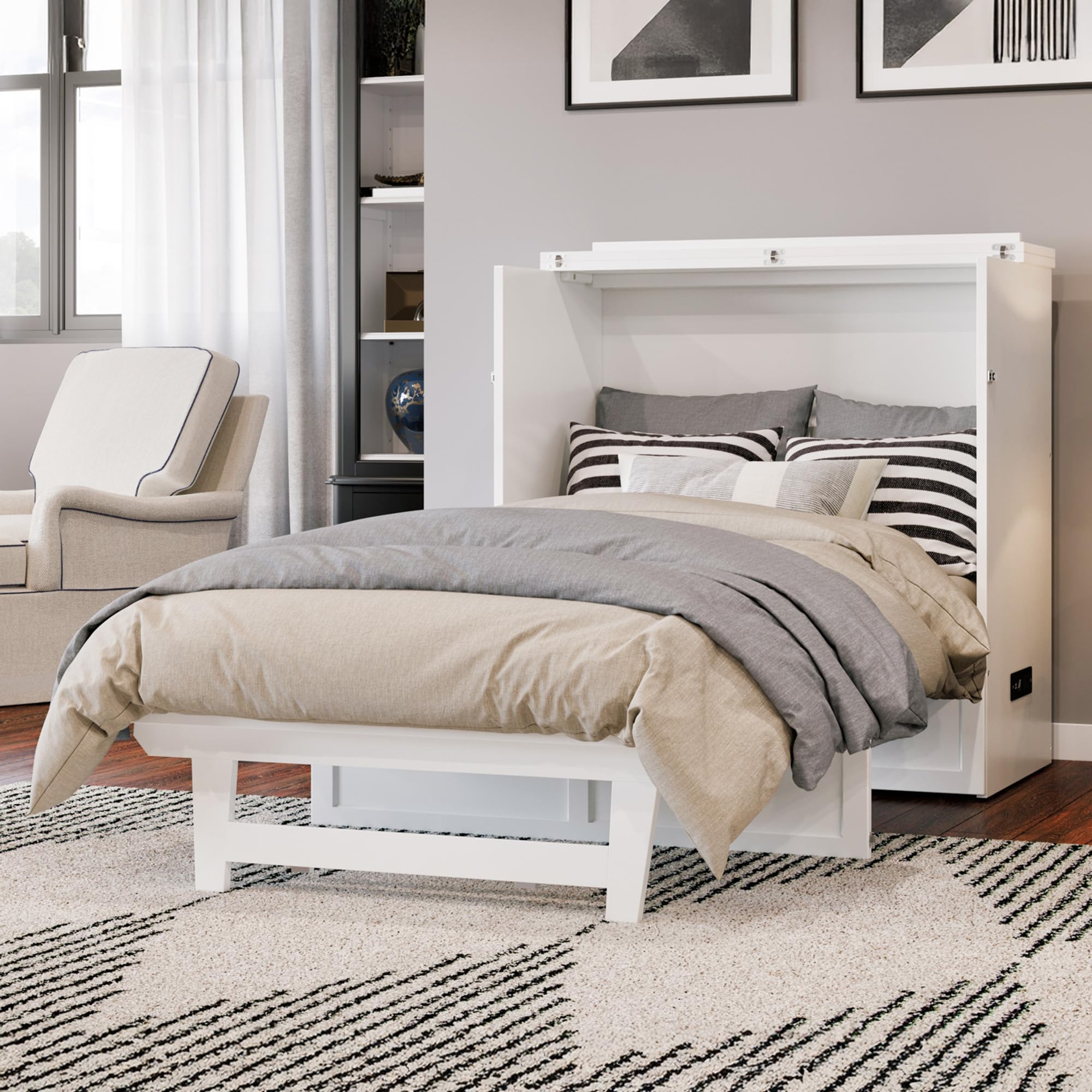 Northfield Murphy Bed Chest, Twin XL, White