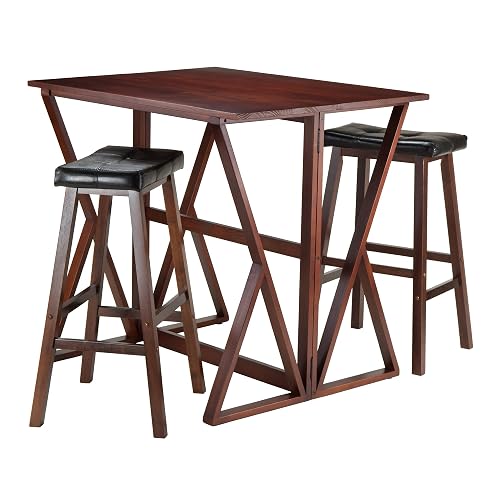 Yardlio Harrington Drop Leaf High Table: Space-Saving, Versatile, Includes 2 stools