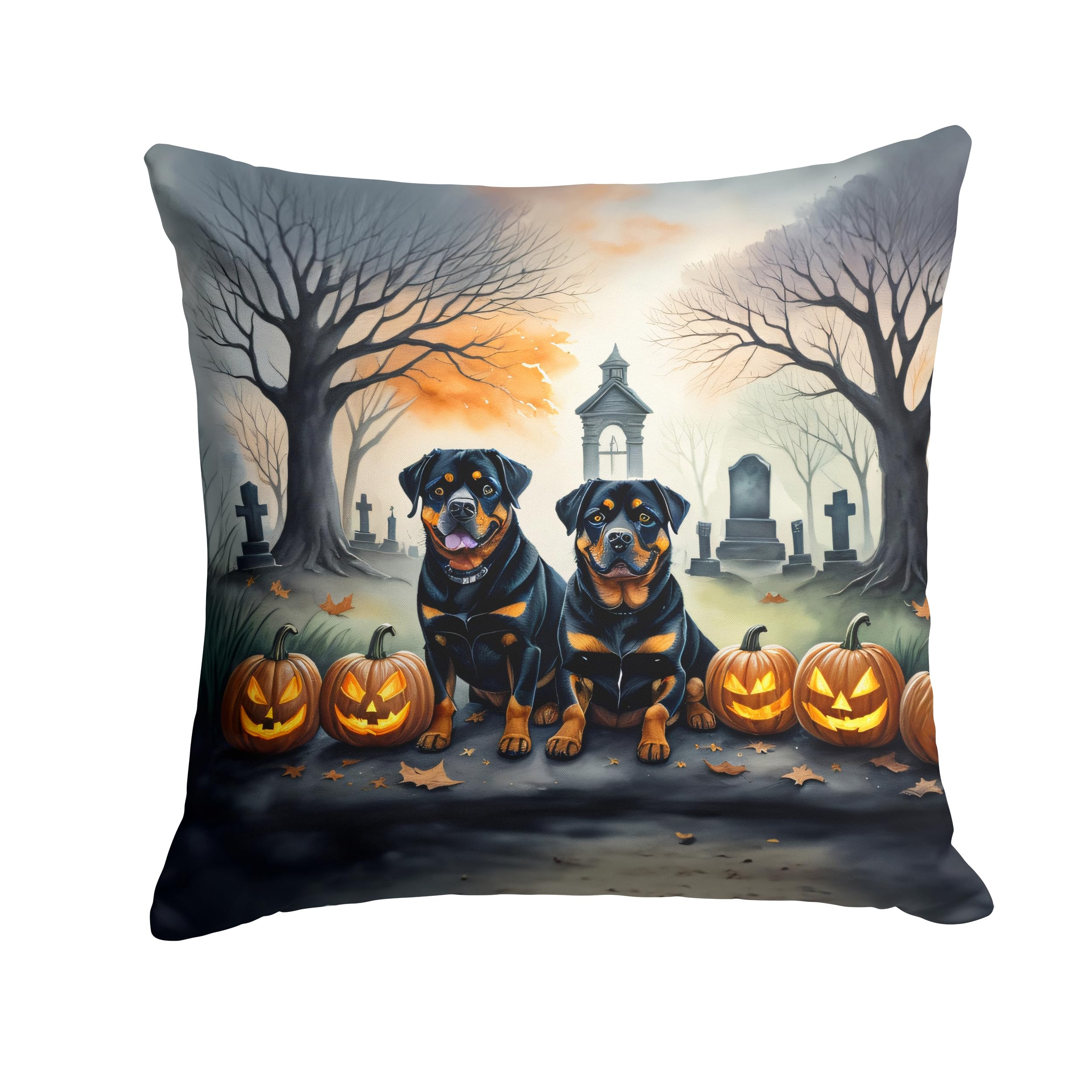 Rottweiler Spooky Halloween Throw Pillow
