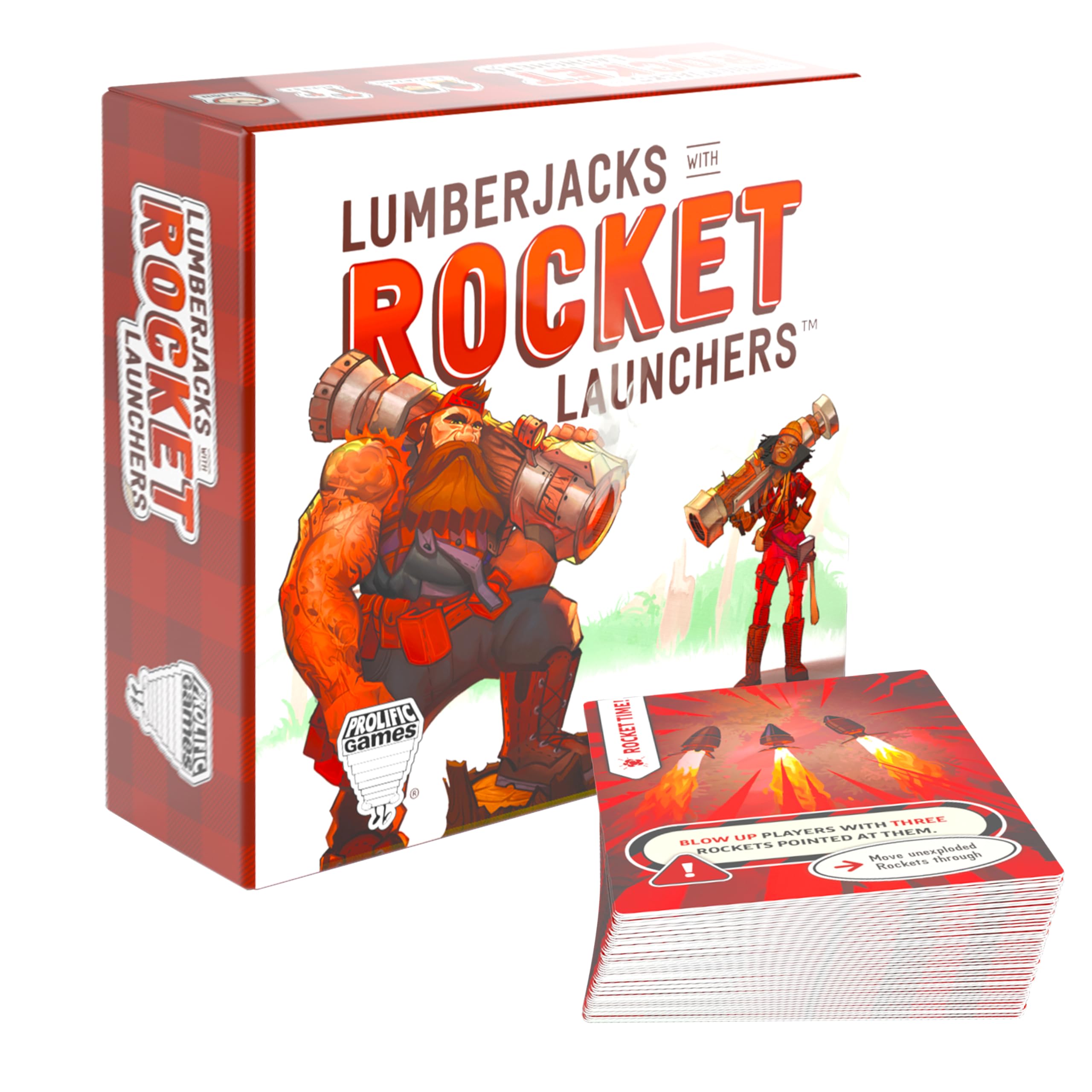 Prolific Games Lumberjacks with Rocket Launchers  Explosive Card Game for Family Game Night  Fast-Paced Fun for Adults & Teens, Perfect for Family Games and Group Play (38 Players)