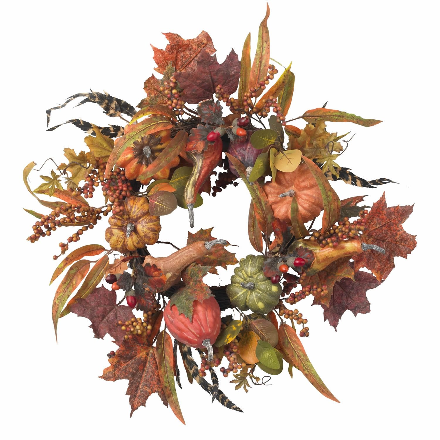 24″ Pumpkin & Berry Wreath