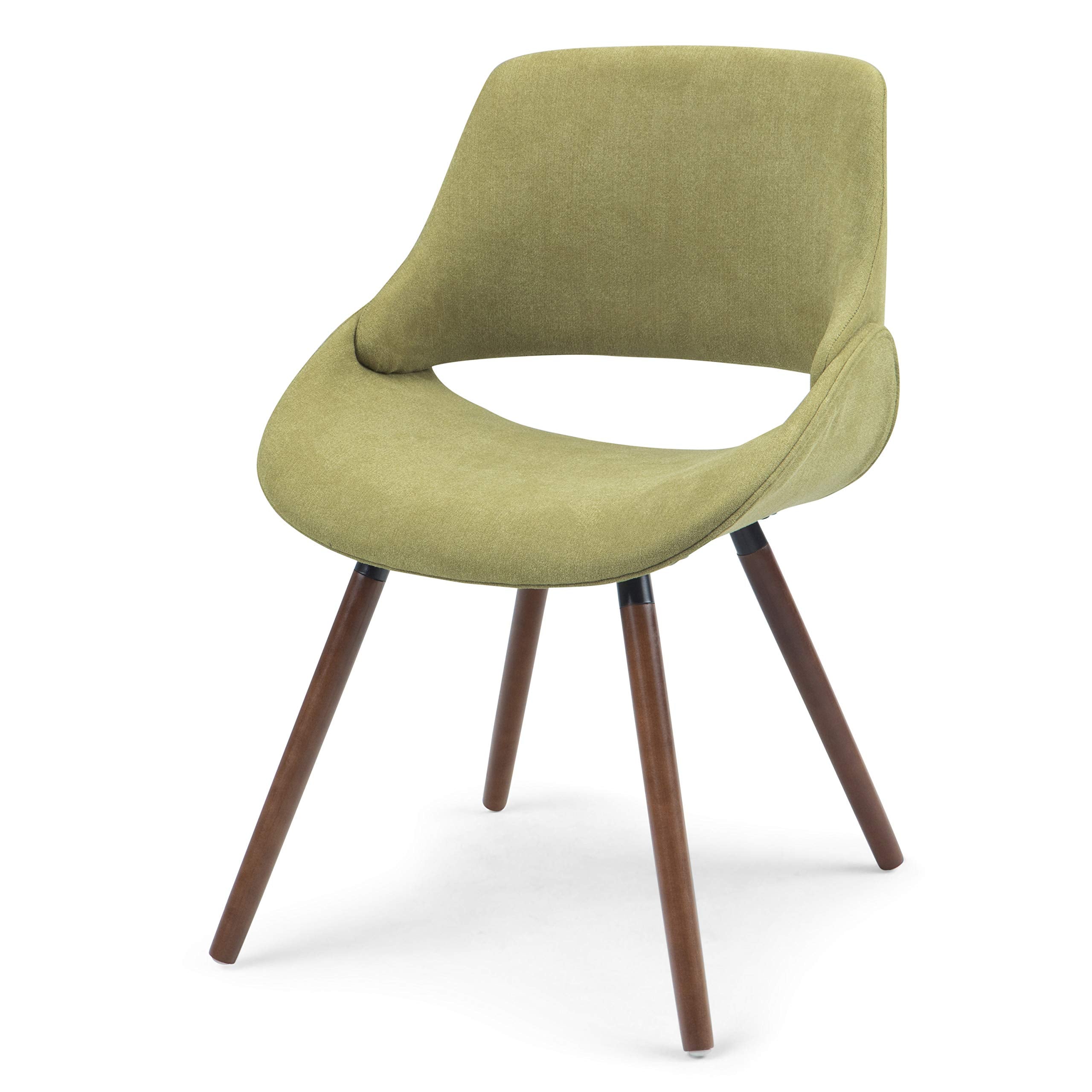 Simplihome Malden Bentwood Dining Chair, Acid Green Woven Polyester Fabric And Solid Wood, Rounded, Upholstered, For The Dining