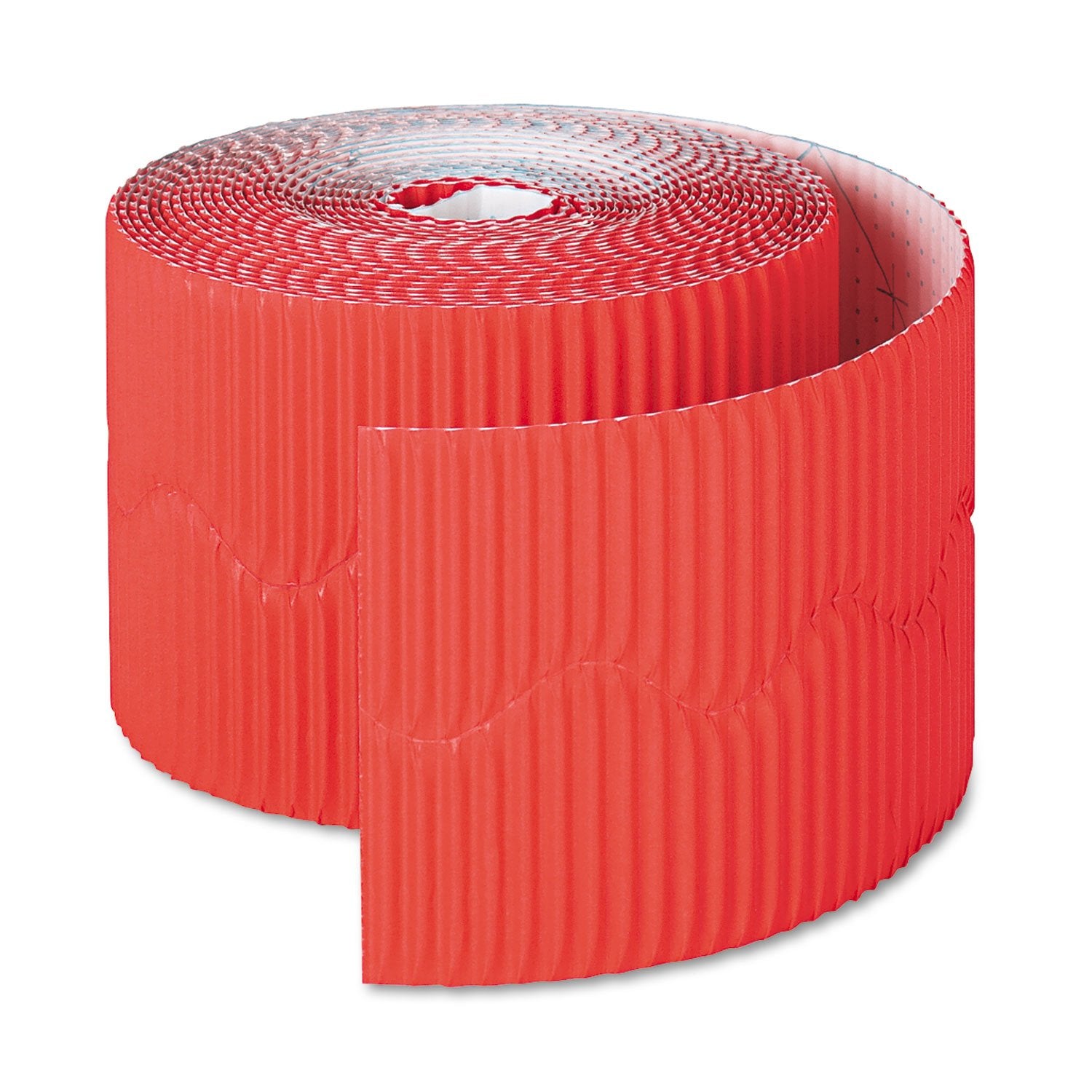 Bordette Pacon Scalloped Decorative Border, 2-1/4 in X 50 ft, Flame Red