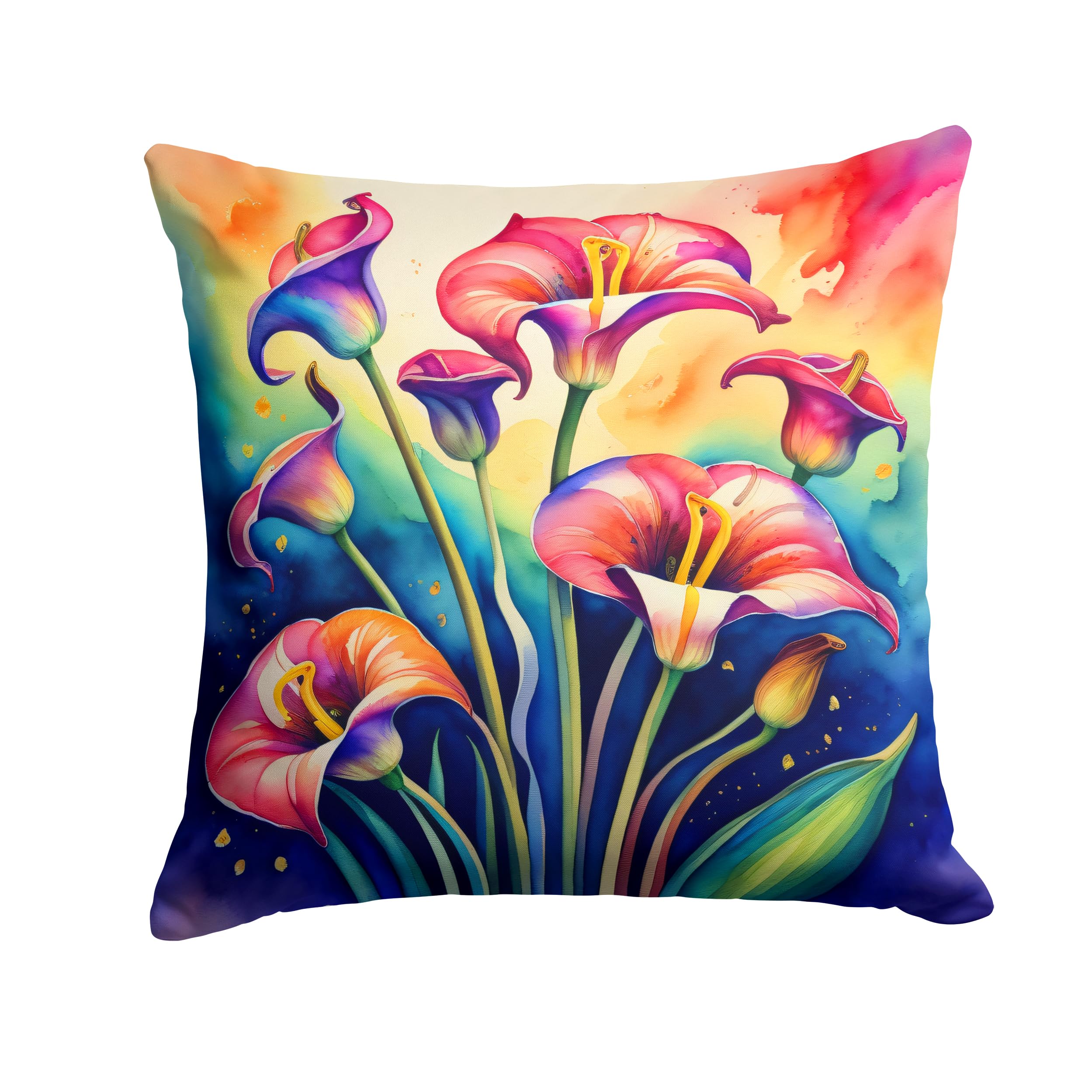 Colorful Calla Lilies Throw Pillow