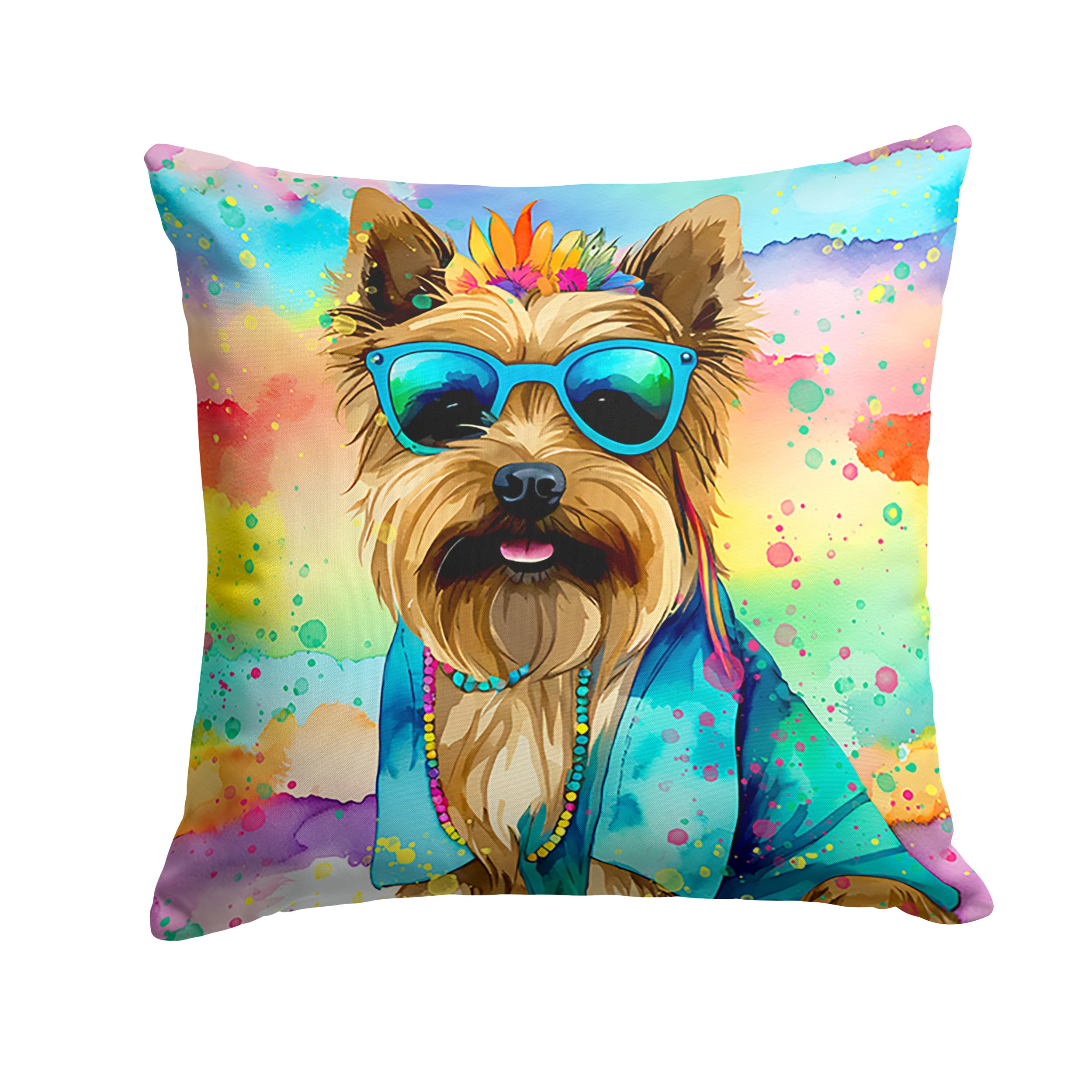 Cairn Terrier Hippie Dawg Throw Pillow