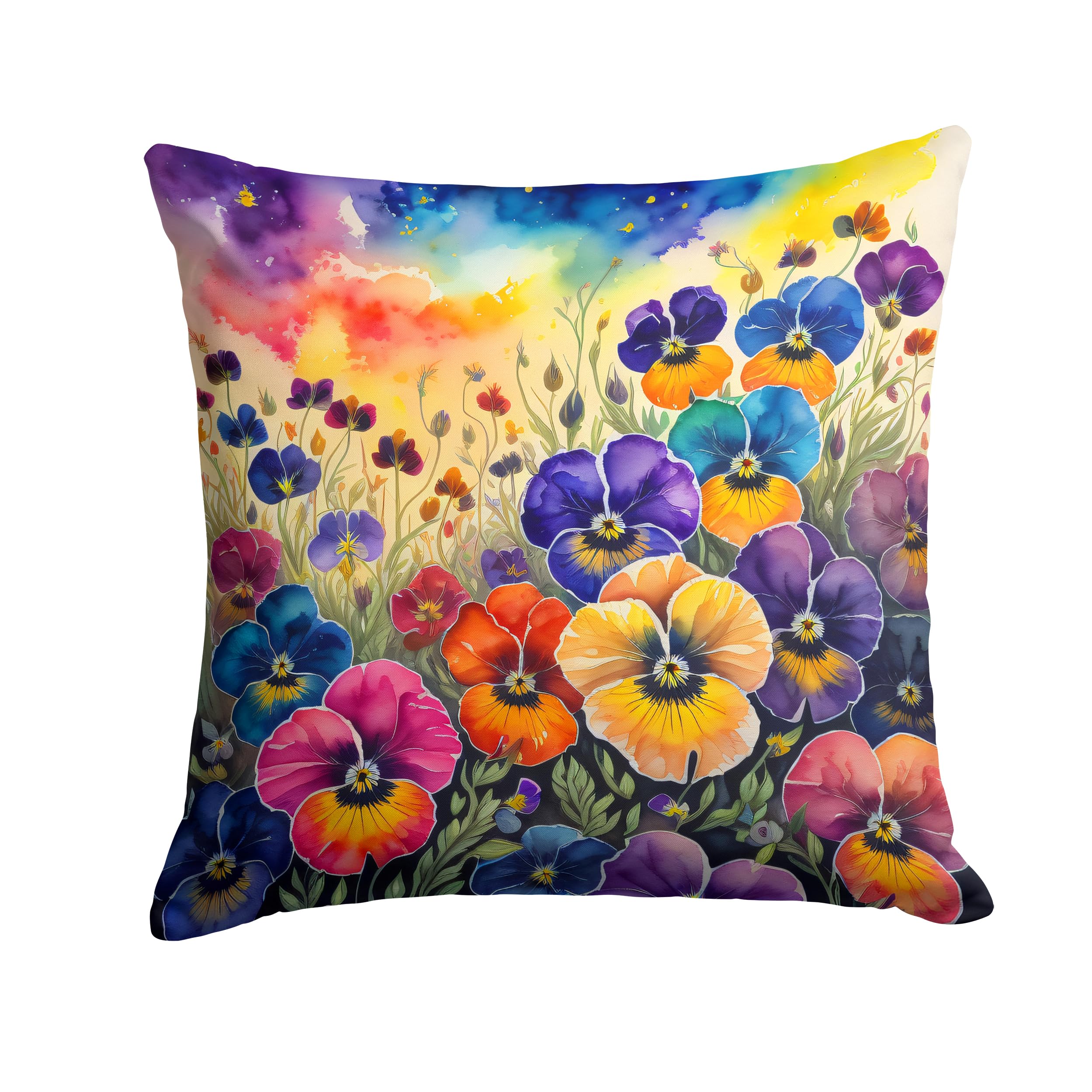 Colorful Pansies Throw Pillow