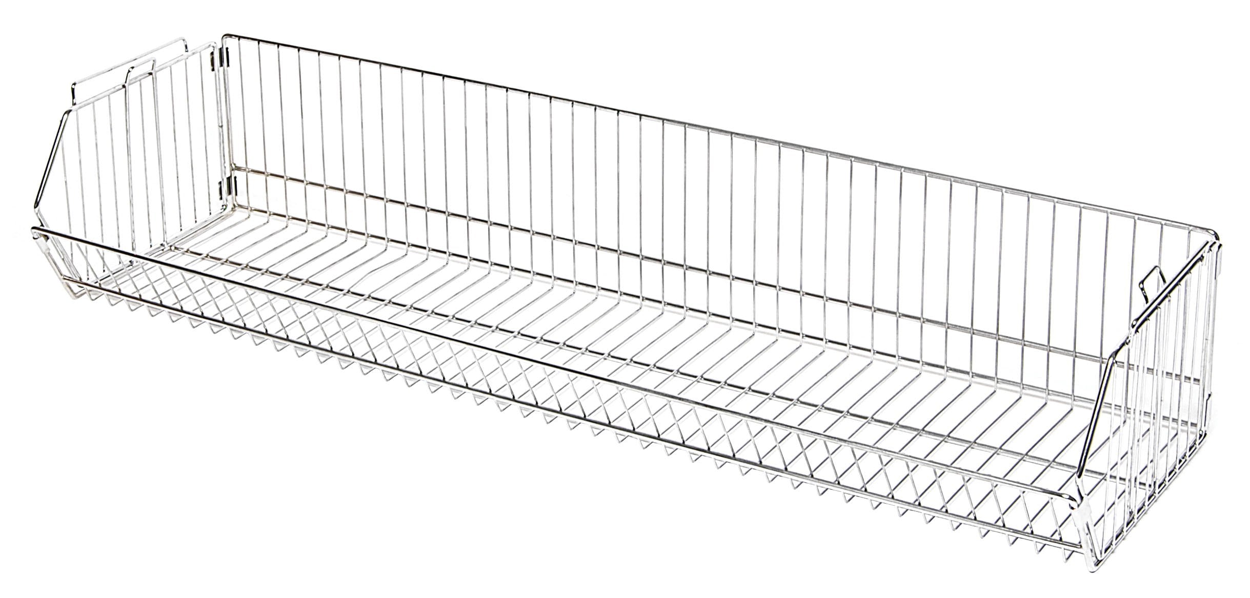 Quantum Storage Systems 1448BC Modular Stacking Basket, Chrome Finish, 14 W x 48??L x 9??H