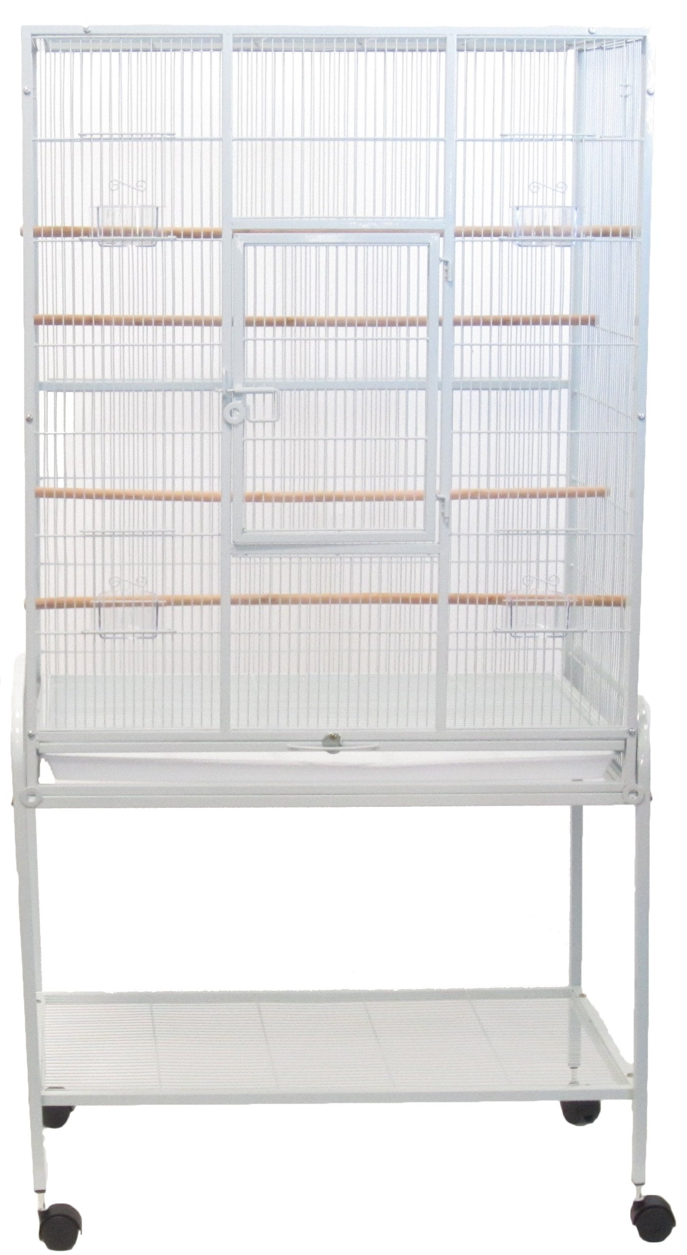 1/2 Bar Spacing Aviary Cage 30L″x19W″x61H″ With Stand in White″