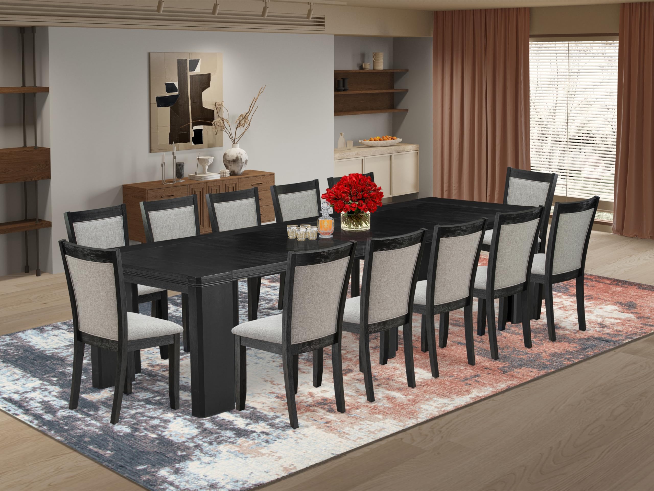 13-piece Dining Room Table Set a Rectangular Dining Table