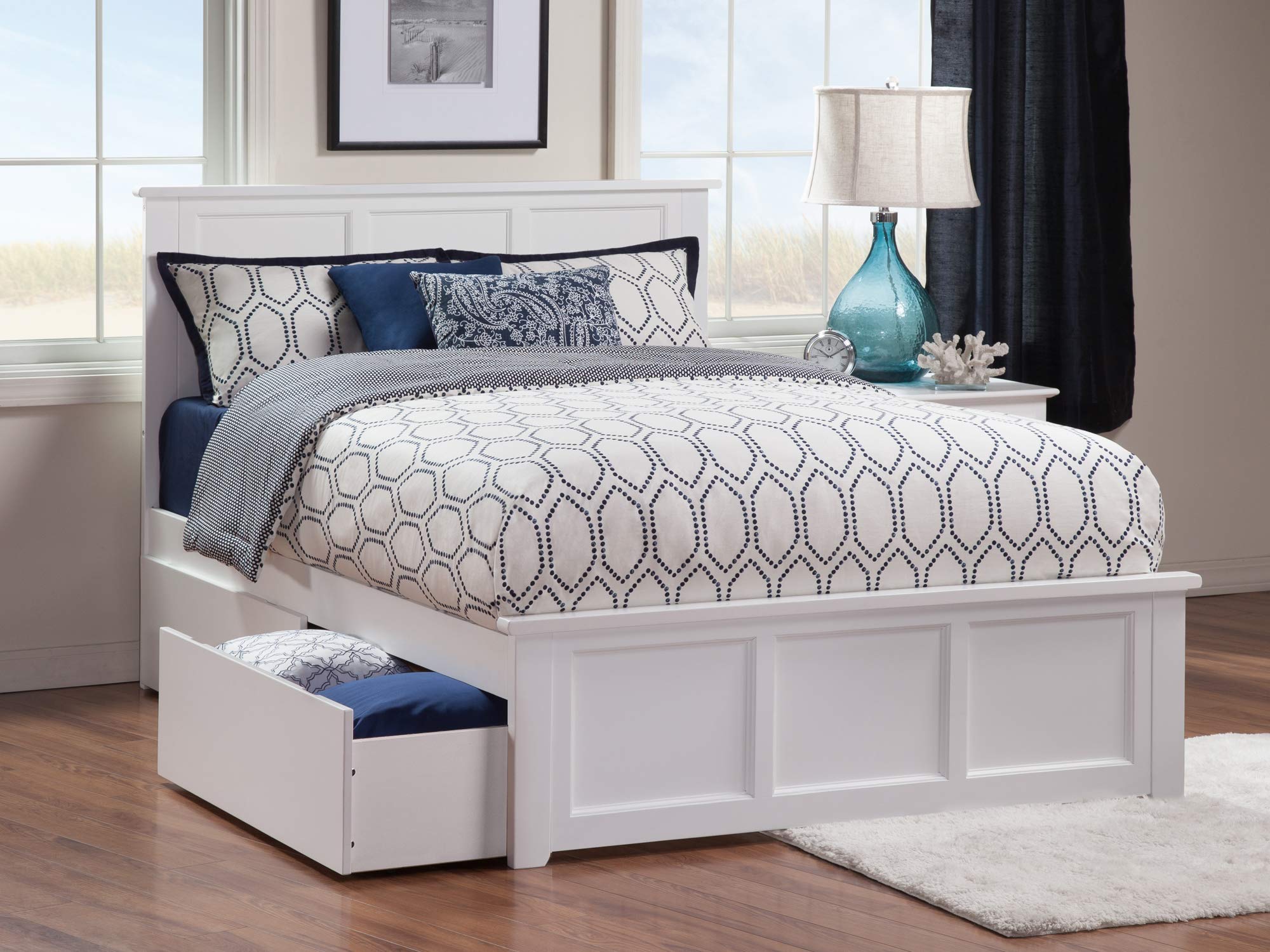 Casafoyer Madison Solid Wood Platform Bed with Storage Drawers - Multiple Finishes ( Pack of 2 )